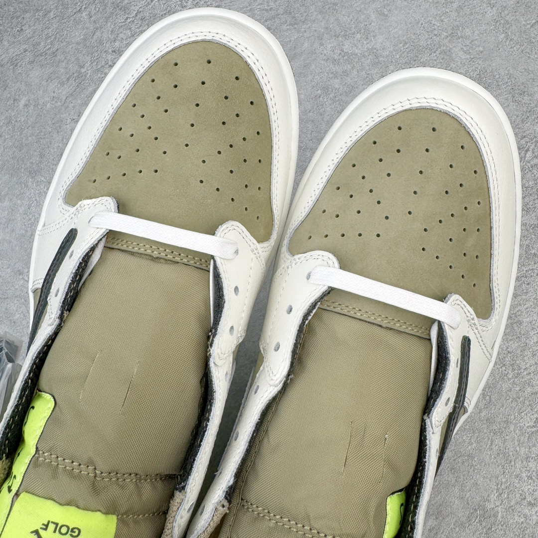 图片[6]-＃DF纯原特价 Travis Scott x Air Jordan AJ1 Low Golf \\\”Olive\\\” TS联名倒钩高尔夫低帮6.0 FZ3124-200 原盒原配 原厂拉帮工艺 针距密度一致 全新升级网板中底 原楦原纸板开发 后跟弧度收口自然不对折 极致一眼正品既视感 原厂皮料 进口玻璃冲刀皮料裁剪零毛边 承诺百分百一致原鞋 全鞋电脑针车工艺 鞋面清洁度最高QC检验标准 控制溢胶 飞翼3D高频深度立体 鞋盒、防尘纸 均采购来自原厂 尺码：36 36.5 37.5 38 38.5 39 40 40.5 41 42 42.5 43 44 44.5 45 46 47.5-选品中心