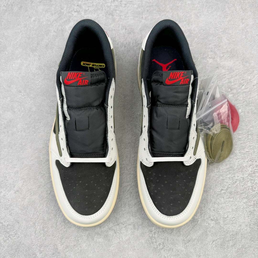 图片[2]-＃DF纯原特价 Travis Scott x Air Jordan AJ1 Low OG SP TS联名白黑绿倒钩低帮 DZ4137-106 原盒原配 原厂拉帮工艺 针距密度一致 原楦原纸板开发 后跟弧度收口自然不对折 极致一眼正品既视感 原厂皮料 进口玻璃冲刀皮料裁剪零毛边 承诺百分百一致原鞋 全鞋电脑针车工艺 鞋面清洁度最高QC检验标准 控制溢胶 原厂电绣工艺 鞋标鞋盒、防尘纸 均采购来自原厂 尺码：36 36.5 37.5 38 38.5 39 40 40.5 41 42 42.5 43 44 44.5 45 46 47.5-选品中心