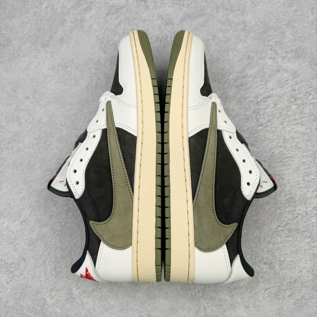图片[4]-＃DF纯原特价 Travis Scott x Air Jordan AJ1 Low OG SP TS联名白黑绿倒钩低帮 DZ4137-106 原盒原配 原厂拉帮工艺 针距密度一致 原楦原纸板开发 后跟弧度收口自然不对折 极致一眼正品既视感 原厂皮料 进口玻璃冲刀皮料裁剪零毛边 承诺百分百一致原鞋 全鞋电脑针车工艺 鞋面清洁度最高QC检验标准 控制溢胶 原厂电绣工艺 鞋标鞋盒、防尘纸 均采购来自原厂 尺码：36 36.5 37.5 38 38.5 39 40 40.5 41 42 42.5 43 44 44.5 45 46 47.5-选品中心