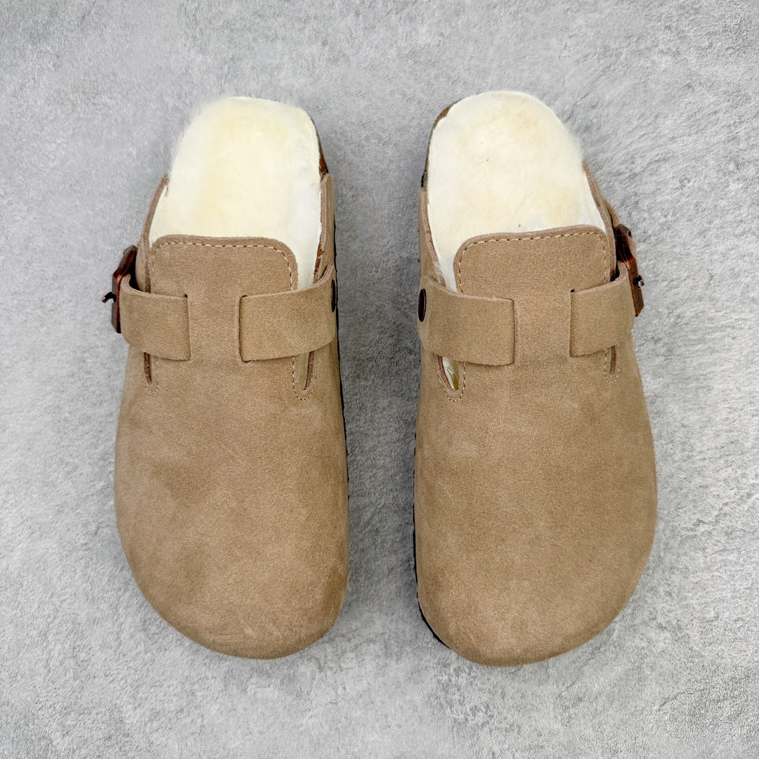 图片[2]-＃DG纯原福利 Birkenstock Boston VL 勃肯软木底包头拖鞋加绒版 天鹅绒般的绒面革赋子休闲的经典外观 四季皆宜 柔软的鞋床采用额外的泡沫缓冲层 提供额外的舒适感和全天支撑 全网独家首发 源于德国的严谨工艺 牛巴戎面 中层松木 EVA 三层组合大底 优质牛皮面料五金扣 出口订单 尺码：35 36 37 38 39 40-选品中心