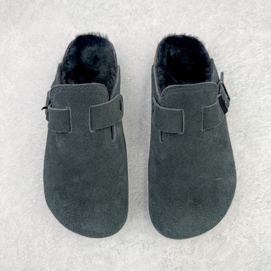 图片[2]-＃DG纯原福利 Birkenstock Boston VL 勃肯软木底包头拖鞋加绒版 天鹅绒般的绒面革赋子休闲的经典外观 四季皆宜 柔软的鞋床采用额外的泡沫缓冲层 提供额外的舒适感和全天支撑 全网独家首发 源于德国的严谨工艺 牛巴戎面 中层松木 EVA 三层组合大底 优质牛皮面料五金扣 出口订单 尺码：35 36 39-选品中心