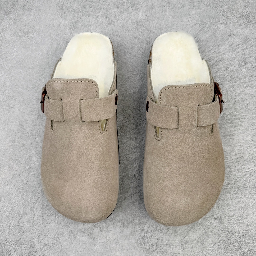 图片[2]-＃DG纯原福利 Birkenstock Boston VL 勃肯软木底包头拖鞋加绒版 天鹅绒般的绒面革赋子休闲的经典外观 四季皆宜 柔软的鞋床采用额外的泡沫缓冲层 提供额外的舒适感和全天支撑 全网独家首发 源于德国的严谨工艺 牛巴戎面 中层松木 EVA 三层组合大底 优质牛皮面料五金扣 出口订单 尺码：35 36 37 38 39 40-选品中心