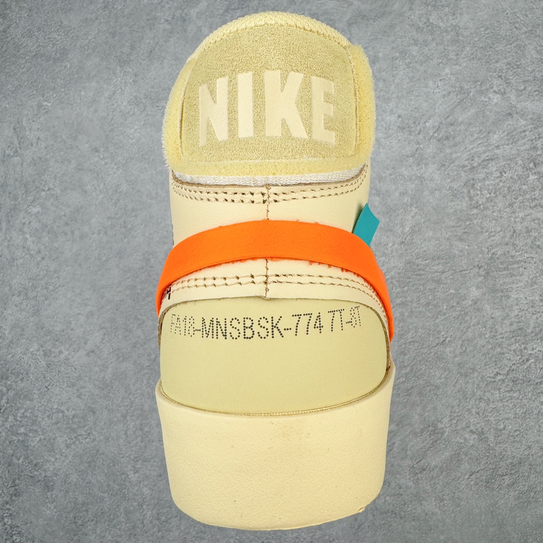 图片[8]-零售💰370 ＃Top纯原 Off-White x NK Blazer Mid OW联名款开拓者高帮休闲板鞋 南瓜色 AA3832-700 全新订单出货 大厂流水线原鞋原纸板开发打造 内置NFC感应芯片 原厂港宝定型 进口网纱正确原厂同工序铝楦硫化工艺 尺码：36 36.5 37.5 38 38.5 39 40 40.5 41 42 42.5 43 44 44.5 45 46 47.5 48 编码：by3936070-运动鞋