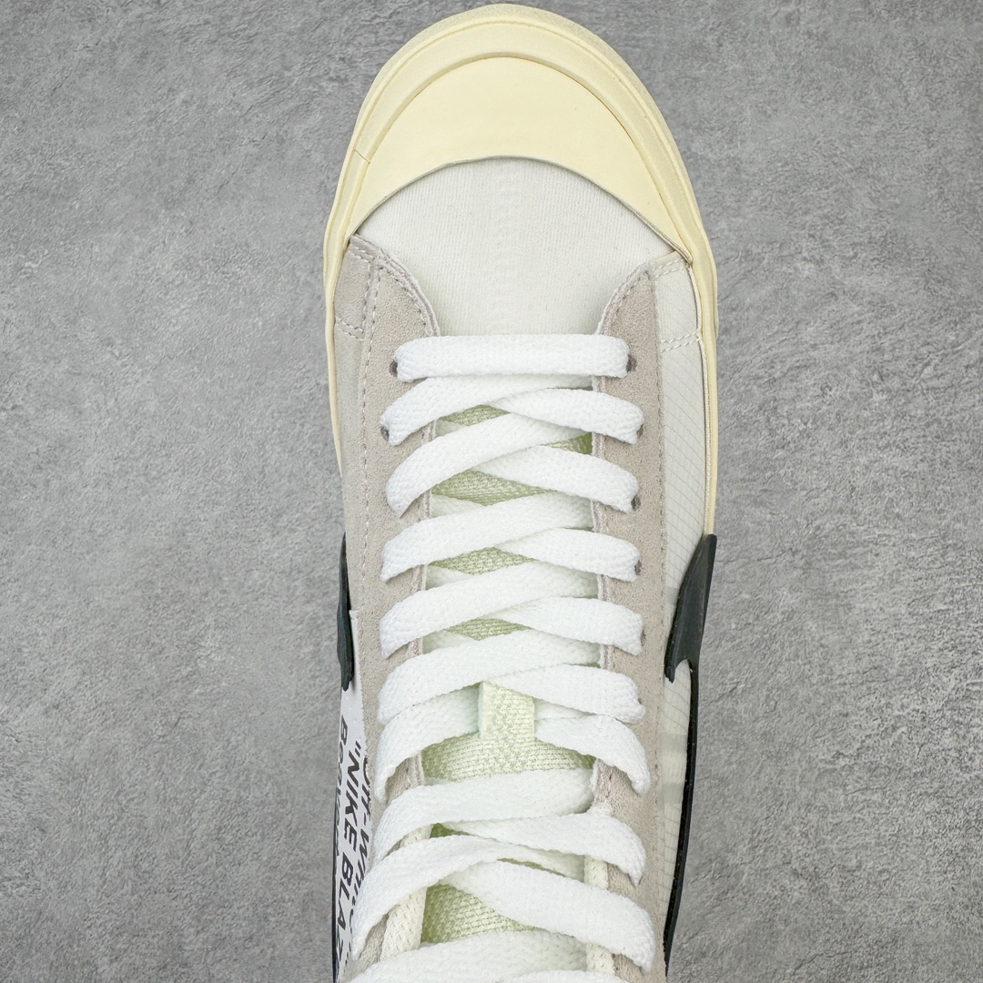 图片[4]-零售💰370 ＃Top纯原 Off-White x NK Blazer Mid OW联名款开拓者高帮休闲板鞋 白色 AA3832-001 全新订单出货 大厂流水线原鞋原纸板开发打造 内置NFC感应芯片 原厂港宝定型 进口网纱正确原厂同工序铝楦硫化工艺 尺码：36 36.5 37.5 38 38.5 39 40 40.5 41 42 42.5 43 44 44.5 45 46 47.5 48 编码：by3936070-运动鞋