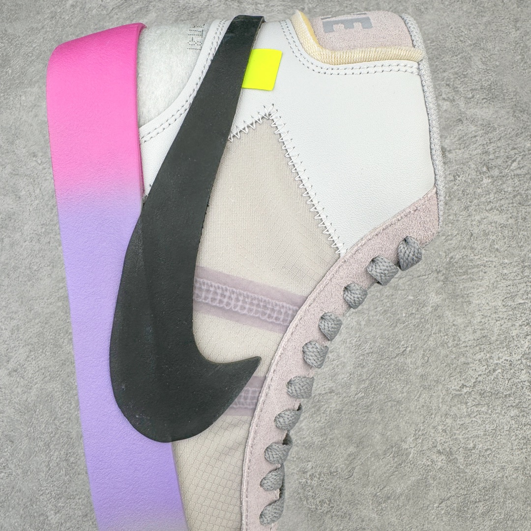 图片[6]-零售💰370 ＃Top纯原 Off-White x NK Blazer Mid OW联名款开拓者高帮休闲板鞋 彩虹 AA3832-002 全新订单出货 大厂流水线原鞋原纸板开发打造 内置NFC感应芯片 原厂港宝定型 进口网纱正确原厂同工序铝楦硫化工艺 尺码：39 40 40.5 41 42 42.5 43 44 44.5 45 46 编码：by3936070-运动鞋