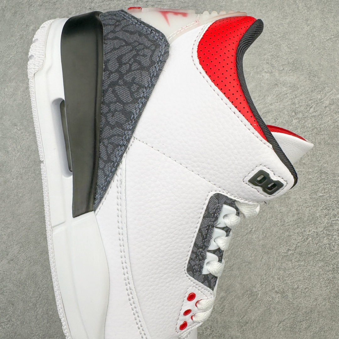 图片[6]-💰130 ＃PB版 福利特价‼Air Jordan AJ3 Retro 火焰红 CZ6431-100 市场中端王者 全套原纸板楦头开发 原厂大底磨具加持立体防滑纹理 原装可视Air Sole气垫 原汁原味最完美的三代版型 唯一正确鞋头趴度弧度高度鞋身腰线 此版本只针对中端市场 皮料材质有所更替 其他数据细节工艺流程均保持一致 绝不口嗨 细节品控鞋型随意秒杀市面3XX 4XX 原厂TPU后跟饰片 正确内里反口里网布 皮料菱角分明不变形无多余毛边 正确手工大底描漆拉丝 市场唯一原厂鞋扣模具 原厂织唛标 原厂飞人电绣工艺 尾指中部跳三针 独家绑鞋带手法 印刷中底布 四线拉帮 米色美纹纸贴合固定 进口港宝加持 后跟自然饱满 全鞋荧光划线卡点 追求极致完美 每一双都是工艺品 多重QC质检 超越公司货的品控标准 实实在在的免检产品 尺码：40 40.5 41 42 42.5 43 44 44.5 45 45.5 46 47.5 编码：by2936000-运动鞋