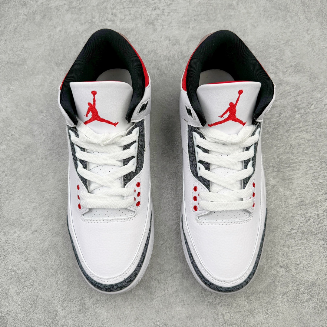 图片[2]-💰130 ＃PB版 福利特价‼Air Jordan AJ3 Retro 火焰红 CZ6431-100 市场中端王者 全套原纸板楦头开发 原厂大底磨具加持立体防滑纹理 原装可视Air Sole气垫 原汁原味最完美的三代版型 唯一正确鞋头趴度弧度高度鞋身腰线 此版本只针对中端市场 皮料材质有所更替 其他数据细节工艺流程均保持一致 绝不口嗨 细节品控鞋型随意秒杀市面3XX 4XX 原厂TPU后跟饰片 正确内里反口里网布 皮料菱角分明不变形无多余毛边 正确手工大底描漆拉丝 市场唯一原厂鞋扣模具 原厂织唛标 原厂飞人电绣工艺 尾指中部跳三针 独家绑鞋带手法 印刷中底布 四线拉帮 米色美纹纸贴合固定 进口港宝加持 后跟自然饱满 全鞋荧光划线卡点 追求极致完美 每一双都是工艺品 多重QC质检 超越公司货的品控标准 实实在在的免检产品 尺码：40 40.5 41 42 42.5 43 44 44.5 45 45.5 46 47.5 编码：by2936000-运动鞋