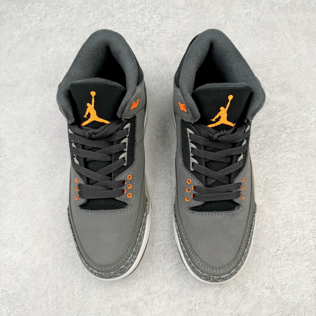 图片[2]-💰130 ＃PB版 福利特价‼Air Jordan AJ3 Retro 恐惧 CT8532-080 市场中端王者 全套原纸板楦头开发 原厂大底磨具加持立体防滑纹理 原装可视Air Sole气垫 原汁原味最完美的三代版型 唯一正确鞋头趴度弧度高度鞋身腰线 此版本只针对中端市场 皮料材质有所更替 其他数据细节工艺流程均保持一致 绝不口嗨 细节品控鞋型随意秒杀市面3XX 4XX 原厂TPU后跟饰片 正确内里反口里网布 皮料菱角分明不变形无多余毛边 正确手工大底描漆拉丝 市场唯一原厂鞋扣模具 原厂织唛标 原厂飞人电绣工艺 尾指中部跳三针 独家绑鞋带手法 印刷中底布 四线拉帮 米色美纹纸贴合固定 进口港宝加持 后跟自然饱满 全鞋荧光划线卡点 追求极致完美 每一双都是工艺品 多重QC质检 超越公司货的品控标准 实实在在的免检产品 尺码：40 40.5 41 42 42.5 43 44 44.5 45 45.5 46 47.5 编码：by2936000-运动鞋