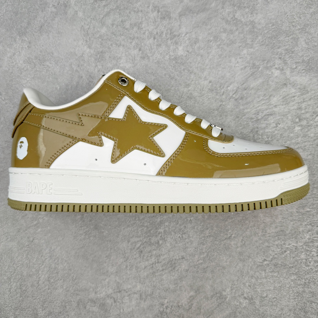 零售💰230 ＃PB版 福利特价‼Bape Sta To Low 明星同款 猿人头经典漆皮低帮运动休闲板鞋 摩卡棕 全套原纸板楦头开发 确保原汁原味 市场最完美低趴版型 一比一鞋头弧度高度鞋身弧度 外贸平台指定订单 匠心打造 开发时长超过半年 独家私模磨具冲刀加持 原厂特供皮料光泽色卡零偏差 内里均采用市场最好的超软原厂填充棉 原数据进口机台高频印压LOGO 最高QC检验标准 控制溢胶瑕疵 深浅定位均保持zp一致 中底嵌入Ortholite缓震材质 全套原包装 包含猿人logo 定制防尘袋 尺码：36 36.5 38 38.5 40 40.5 41 42 42.5 43 44 44.5 45 46 编码：by2936030-运动鞋