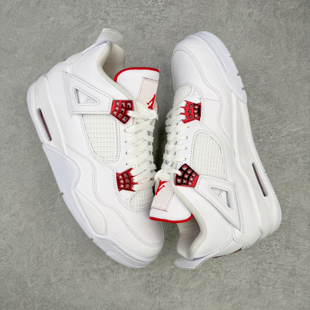 图片[3]-💰460 ＃GX Air Jordan AJ4 Retro 白红 CT8527-112 圈内最强四代 独家外贸特供尺码含 45.5 49.5 50.5 耗时半年巨作 全套原纸板楦头开发 原厂特供皮料加持 确保原汁原味 完美呈现四代版型 一比一鞋头弧度高度鞋身弧度 数据细节工艺流程均保持原鞋一致 原厂TPU网格鞋带扣 正确内里网布 菱角分明不变形无多余毛边 柔软性质感一致于原鞋 市场唯一原厂鞋扣模具 背面可见隐藏注塑口 原厂织唛标 原厂飞人电绣工艺 尾指中部跳三针 独家绑鞋带手法 印刷中底布 四线拉帮 米色美纹纸贴合固定 进口港宝加持 后跟自然饱满 全鞋荧光划线卡点 追求极致完美 每一双都是工艺品 多重QC质检 超越公司货的品控标准 实实在在的免检产品 尺码：40 40.5 41 42 42.5 43 44 44.5 45 45.5 46 47.5 48.5 49.5 50.5 编码：by5936030-运动鞋