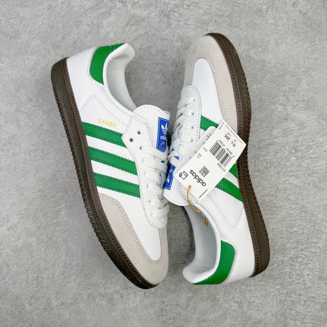 图片[3]-＃S2纯原福利 AD Original Samba OG 复古经典轻便板鞋 IG1024 市场最高版本 正确烫金高频细节 原装纳米超迁+原装头层皮料 独家私模橡胶大底 原盒原配 这款桑巴鞋展示了高质量的工艺 带有装饰的超锁缝制和无缝的手感 柔软、柔软的皮革造型和标志性的3条纹完成了精致的外观 正规合身鞋带 鞋面上有绒面鞋垫 橡胶鞋底 享受正畸套筒软感 自50年代首次亮相以来就一直在赢得粉丝的青睐 尺码：36 36.5 37.5 38 38.5 39 40 40.5 41 42 42.5 43 44 44.5 45-选品中心