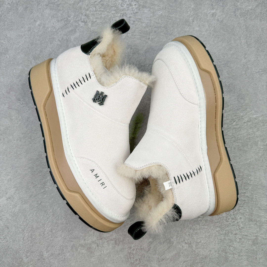 图片[3]-AMIRI埃米尔2023s冬季最新雪地靴系列 AMIRI是来自美国的潮流品牌 迅速走红国际时装界的一个年轻品牌 国内由©️陈冠希 ®️杨幂上脚后呈爆火状态 官网一度出现断货情况 品牌所致力打造潮流的风格 毛鞋的保暖性结构搭载日系风格 鞋子整体轻盈不显笨重 颜值与舒适度并存 ❶面料：原版定制水染牛皮 ❷内里：原版进口羊毛 ❸垫脚：原版进口羊毛 ❹大底：原版开模TPU防滑大底 ❺包装：定制原版全套包装 ❻尺码：35-40-选品中心