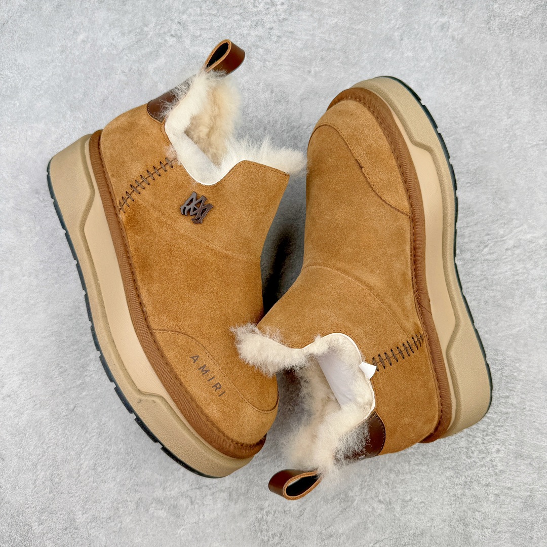 图片[3]-AMIRI埃米尔2023s冬季最新雪地靴系列 AMIRI是来自美国的潮流品牌 迅速走红国际时装界的一个年轻品牌 国内由©️陈冠希 ®️杨幂上脚后呈爆火状态 官网一度出现断货情况 品牌所致力打造潮流的风格 毛鞋的保暖性结构搭载日系风格 鞋子整体轻盈不显笨重 颜值与舒适度并存 ❶面料：原版定制水染牛皮 ❷内里：原版进口羊毛 ❸垫脚：原版进口羊毛 ❹大底：原版开模TPU防滑大底 ❺包装：定制原版全套包装 ❻尺码：35-40-选品中心