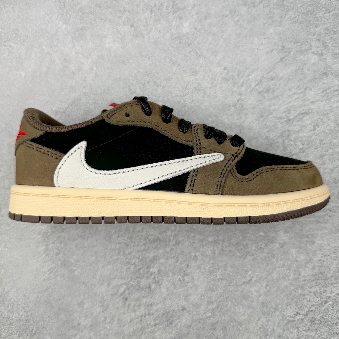 💰240 ＃SZ纯原 Travis Scott x Air Jordan AJ1 Low OG SP TS联名深棕倒钩低帮中童童鞋 CQ4277-001 重新定义童鞋市场 市场第一款原装童鞋 上脚必是全班最靓的仔 原纸板数据开发 原厂配置 市面唯一原装批次区别市面 原厂大底磨具真实半码 同步原厂十三个尺码段 原厂Prime Asia贝利进口皮料加持 原盒原配 原厂拉帮工艺 针距密度一致 后跟弧度收口自然不对折 极致一眼正品既视感 进口电脑针车工艺 鞋面清洁度最高QC检验标准 控制溢胶 广东原厂电绣工艺 鞋标鞋盒 防尘纸 均采购来自原厂 尺码：27.5 28 28.5 29.5 30 31 31.5 32 33 33.5 34 35 36 编码：by3936010-运动鞋