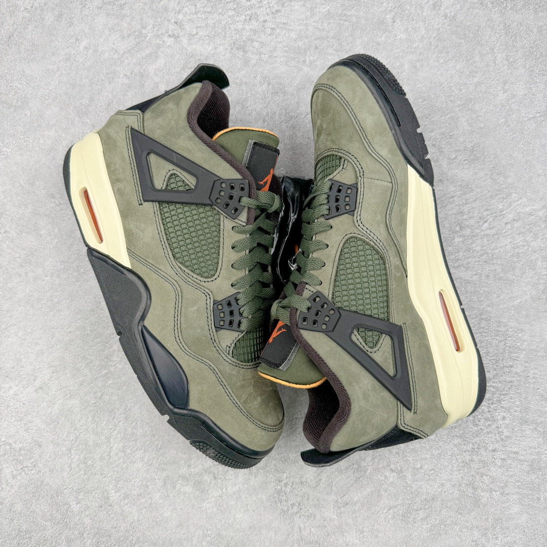 图片[3]-💰590 ＃GX UNDEFEATED x Air Jordan AJ4 Retro 不败联名 军绿 JBM351 M1 该鞋款鞋身使用了大面积绿色为主色设计 并且它的特点为：可拆卸的魔术贴鞋舌板块、 鞋舌内替换原有AIR JORDAN 4字样变成UNDEFEATED白色黑底字样、拆卸魔术贴后为白字灰底JORDAN RARE AIR字样、鞋后跟TPU内为UNDEFEATED字样、鞋盒为特殊的拉链包装袋、以及带有黑色和橙色两幅鞋带 橙色的鞋舌Jumpman Logo和内衬 让整个鞋面有了点睛之笔于其中 圈内最强四代 耗时半年巨作 全套原纸板楦头开发 原厂特供皮料加持 确保原汁原味 完美呈现四代版型 一比一鞋头弧度高度鞋身弧度 数据细节工艺流程均保持原鞋一致 原厂TPU网格鞋带扣 正确内里网布 菱角分明不变形无多余毛边 柔软性质感一致于原鞋 市场唯一原厂鞋扣模具 背面可见隐藏注塑口 原厂织唛标 原厂飞人电绣工艺 尾指中部跳三针 独家绑鞋带手法 印刷中底布 四线拉帮 米色美纹纸贴合固定 进口港宝加持 后跟自然饱满 全鞋荧光划线卡点 追求极致完美 每一双都是工艺品 多重QC质检 超越公司货的品控标准 实实在在的免检产品 尺码：40 40.5 41 42 42.5 43 44 44.5 45 45.5 46 47.5 48.5 49.5 50.5 编码：by6936050-运动鞋