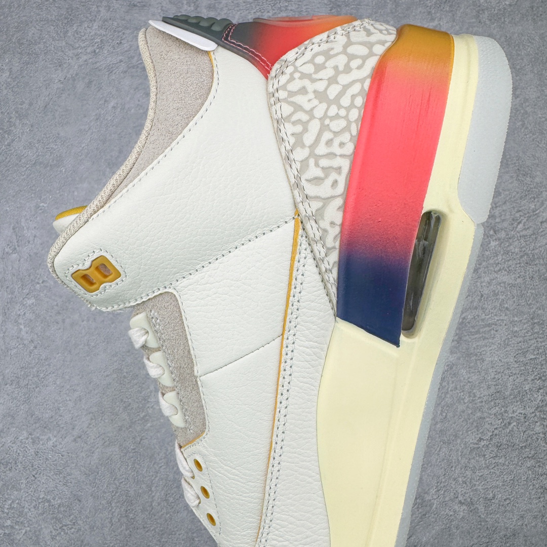 图片[7]-＃PK纯原 J Balvin x Air Jordan AJ3 联名白蓝红 彩虹渐变 FN0344-901 目前市场最推荐的产品 市场唯一正确批次 操刀耗时半年巨作 超合理的单价 拒绝高利润 全套原纸板楦头开发 原厂大底磨具加持立体防滑纹理 原装可视Air Sole气垫 原汁原味最完美的三代版型 唯一正确鞋头趴度弧度高度鞋身腰线 原厂TPU彩虹扎染后跟饰片 正确内里反口里网布 皮料菱角分明不变形无多余毛边 广东原厂zp同批次手工大底描漆拉丝 市场唯一原厂鞋扣模具 原厂织唛标 原厂飞人电绣工艺 尾指中部跳三针 独家绑鞋带手法 印刷中底布 四线拉帮 米色美纹纸贴合固定 进口港宝加持 后跟自然饱满 全鞋荧光划线卡点 追求极致完美 每一双都是工艺品 多重QC质检 超越公司货的品控标准 实实在在的免检产品 尺码：40 40.5 41 42 42.5 43 44 44.5 45 46 47.5 48.5-选品中心