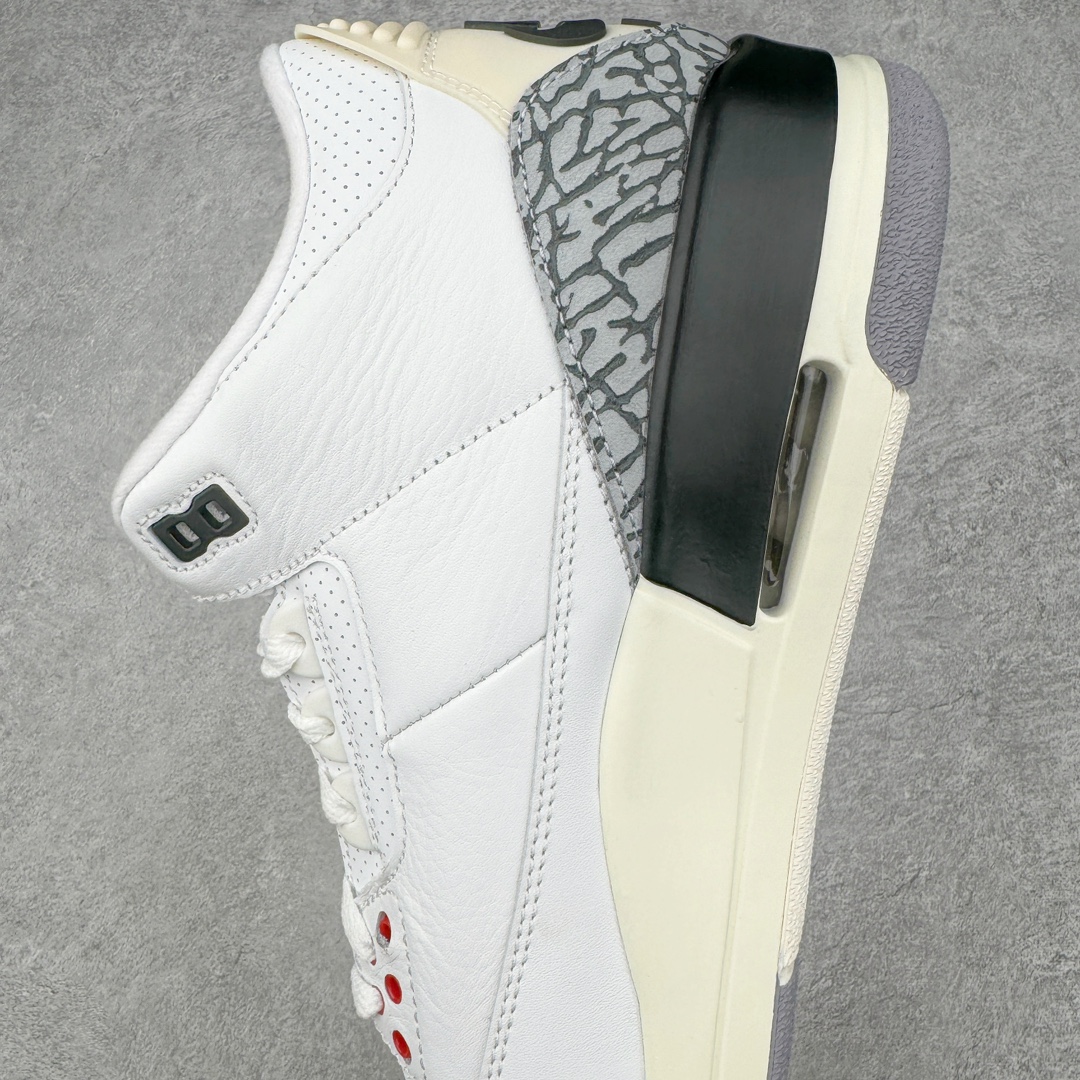 图片[7]-＃PK纯原 Air Jordan AJ3 Retro 做旧白水泥 DN3707-100 目前市场最推荐的产品 市场唯一正确批次 操刀耗时半年巨作 超合理的单价 拒绝高利润 全套原纸板楦头开发 原厂大底磨具加持立体防滑纹理 原装可视Air Sole气垫 原汁原味最完美的三代版型 唯一正确鞋头趴度弧度高度鞋身腰线 原厂TPU彩虹扎染后跟饰片 正确内里反口里网布 皮料菱角分明不变形无多余毛边 广东原厂zp同批次手工大底描漆拉丝 市场唯一原厂鞋扣模具 原厂织唛标 原厂飞人电绣工艺 尾指中部跳三针 独家绑鞋带手法 印刷中底布 四线拉帮 米色美纹纸贴合固定 进口港宝加持 后跟自然饱满 全鞋荧光划线卡点 追求极致完美 每一双都是工艺品 多重QC质检 超越公司货的品控标准 实实在在的免检产品 尺码：40 40.5 41 42 42.5 43 44 44.5 45 46 47.5 48.5-选品中心