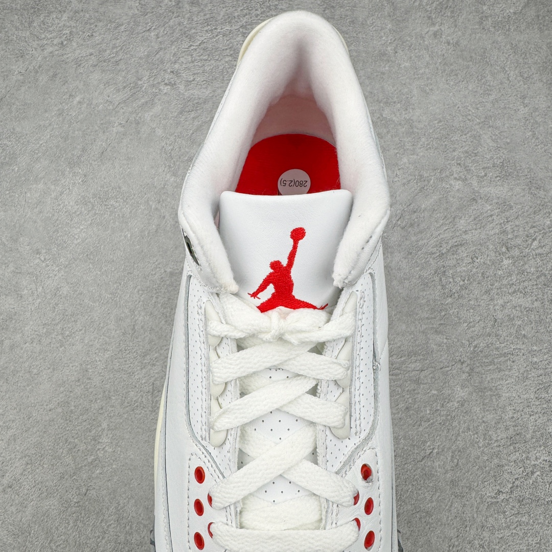 图片[5]-＃PK纯原 Air Jordan AJ3 Retro 做旧白水泥 DN3707-100 目前市场最推荐的产品 市场唯一正确批次 操刀耗时半年巨作 超合理的单价 拒绝高利润 全套原纸板楦头开发 原厂大底磨具加持立体防滑纹理 原装可视Air Sole气垫 原汁原味最完美的三代版型 唯一正确鞋头趴度弧度高度鞋身腰线 原厂TPU彩虹扎染后跟饰片 正确内里反口里网布 皮料菱角分明不变形无多余毛边 广东原厂zp同批次手工大底描漆拉丝 市场唯一原厂鞋扣模具 原厂织唛标 原厂飞人电绣工艺 尾指中部跳三针 独家绑鞋带手法 印刷中底布 四线拉帮 米色美纹纸贴合固定 进口港宝加持 后跟自然饱满 全鞋荧光划线卡点 追求极致完美 每一双都是工艺品 多重QC质检 超越公司货的品控标准 实实在在的免检产品 尺码：40 40.5 41 42 42.5 43 44 44.5 45 46 47.5 48.5-选品中心
