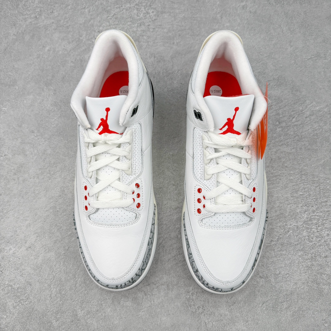 图片[2]-＃PK纯原 Air Jordan AJ3 Retro 做旧白水泥 DN3707-100 目前市场最推荐的产品 市场唯一正确批次 操刀耗时半年巨作 超合理的单价 拒绝高利润 全套原纸板楦头开发 原厂大底磨具加持立体防滑纹理 原装可视Air Sole气垫 原汁原味最完美的三代版型 唯一正确鞋头趴度弧度高度鞋身腰线 原厂TPU彩虹扎染后跟饰片 正确内里反口里网布 皮料菱角分明不变形无多余毛边 广东原厂zp同批次手工大底描漆拉丝 市场唯一原厂鞋扣模具 原厂织唛标 原厂飞人电绣工艺 尾指中部跳三针 独家绑鞋带手法 印刷中底布 四线拉帮 米色美纹纸贴合固定 进口港宝加持 后跟自然饱满 全鞋荧光划线卡点 追求极致完美 每一双都是工艺品 多重QC质检 超越公司货的品控标准 实实在在的免检产品 尺码：40 40.5 41 42 42.5 43 44 44.5 45 46 47.5 48.5-选品中心