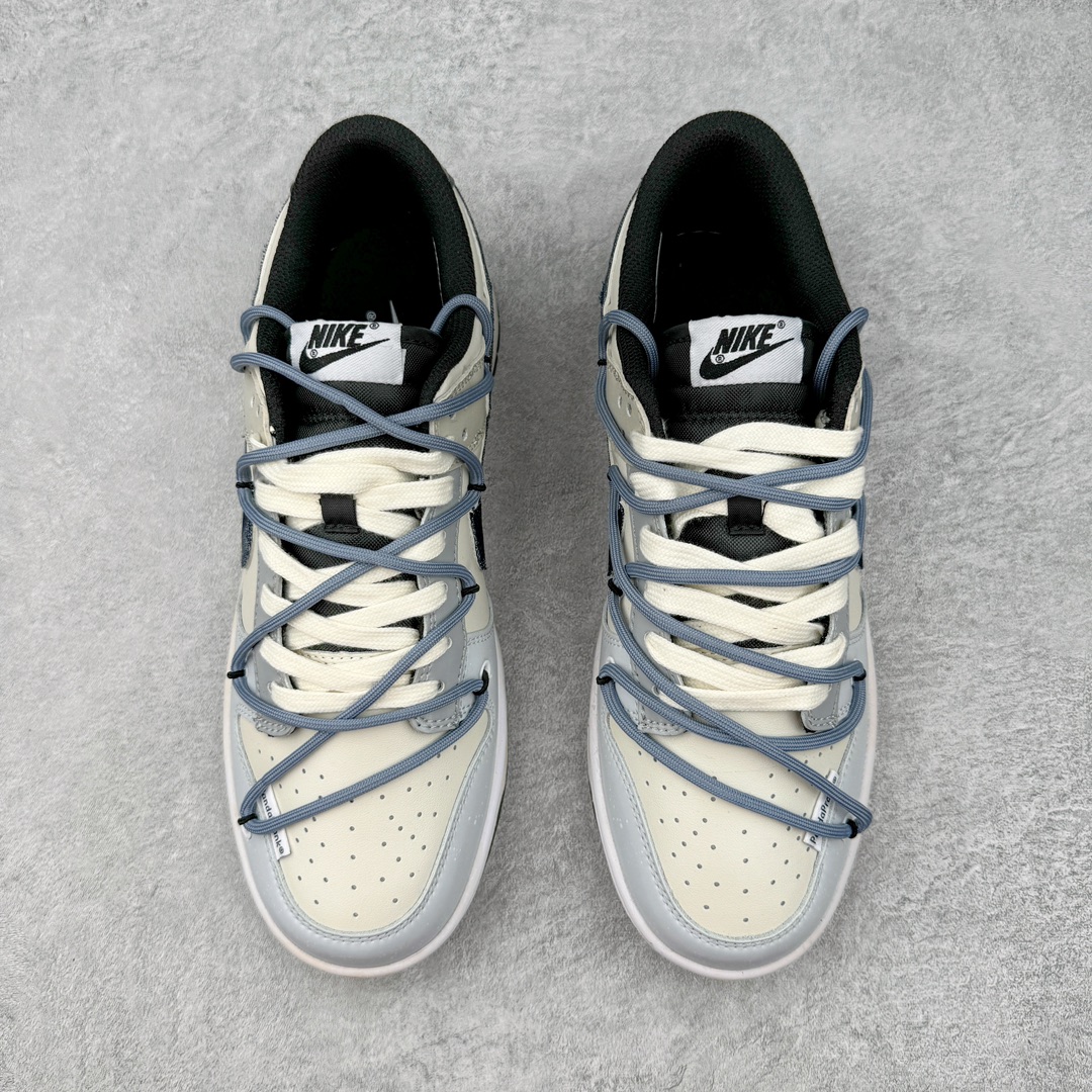 图片[2]-NK Dunk Low Retro 解构定制配色 以拆线为创作灵感 结合OW拆解鞋带的风格 以DUNK进行设计 并加入了解构风独特的元素 同时给鞋子做了旧vibe风的效果 让整体效果更加潮流 尺码：36 36.5 37.5 38 38.5 39 40 40.5 41 42 42.5 43 44 44.5 45 46 47.5-选品中心