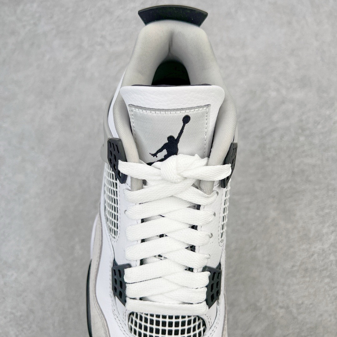 图片[5]-零售💰390 ＃PK纯原 Air Jordan AJ4 \”Military Black\” 小白水泥 DH6927-111 耗时半年巨作 全套原纸板楦头开发 原厂特供皮料加持 确保原汁原味 完美呈现四代版型 一比一鞋头弧度高度鞋身弧度 数据细节工艺流程均保持原鞋一致 原厂TPU网格鞋带扣 正确内里网布 菱角分明不变形无多余毛边 柔软性质感一致于原鞋 原厂织唛标 原厂飞人电绣工艺 尾指中部跳三针 独家绑鞋带手法 印刷中底布 四线拉帮 米色美纹纸贴合固定 进口港宝加持 后跟自然饱满 全鞋荧光划线卡点 追求极致完美 每一双都是工艺品 多重QC质检 超越公司货的品控标准 实实在在的免检产品 尺码：36 36.5 37.5 38 38.5 39 40 40.5 41 42 42.5 43 44 44.5 45 46 47.5 编码：by3936090-运动鞋