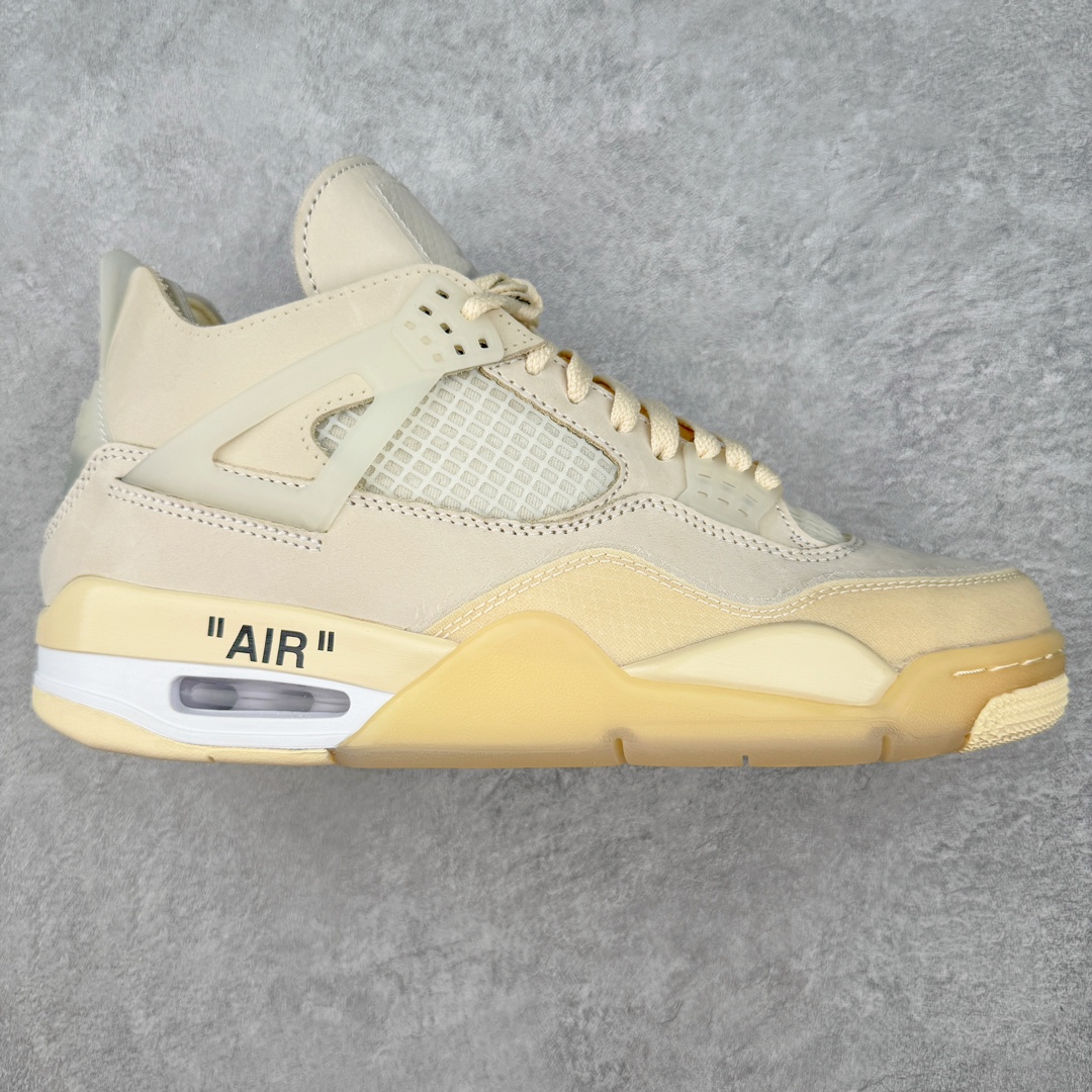 零售💰480 ＃PK纯原 Off-White™ x Air Jordan AJ4 Retro\”Cream/Sail\” OW联名白帆 CV9388-100 市售最强白帆 高端零售指定版本 采用原厂韩国进口网纱 全鞋电脑定位针车 原档案精准数据分码段标语 独家原装大底注意带氧化效果 \”双面Air OW\”字样精准对位 正确中底钢印 原厂特供皮料加持 确保原汁原味 完美呈现四代版型 一比一鞋头弧度高度鞋身弧度 数据细节工艺流程均保持原鞋一致 原厂TPU网格鞋带扣 正确内里网布 菱角分明不变形无多余毛边 柔软性质感一致于原鞋 原厂织唛标 原厂飞人电绣工艺 尾指中部跳三针 独家绑鞋带手法 印刷中底布 四线拉帮 米色美纹纸贴合固定 进口港宝加持 后跟自然饱满 全鞋荧光划线卡点 追求极致完美 每一双都是工艺品 多重QC质检 超越公司货的品控标准 实实在在的免检产品 尺码：36 36.5 37.5 38 38.5 39 40 40.5 41 42 42.5 43 44 44.5 45 46 47.5 编码：by4936080-运动鞋