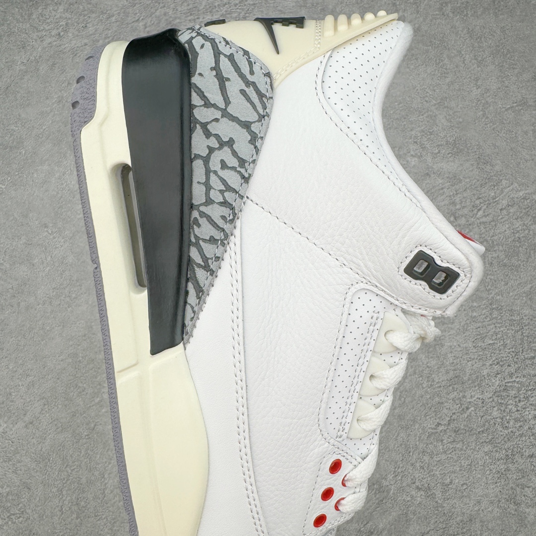 图片[6]-零售💰450 ＃PK纯原 Air Jordan AJ3 Retro 做旧白水泥 DN3707-100 目前市场最推荐的产品 市场唯一正确批次 操刀耗时半年巨作 超合理的单价 拒绝高利润 全套原纸板楦头开发 原厂大底磨具加持立体防滑纹理 原装可视Air Sole气垫 原汁原味最完美的三代版型 唯一正确鞋头趴度弧度高度鞋身腰线 原厂TPU彩虹扎染后跟饰片 正确内里反口里网布 皮料菱角分明不变形无多余毛边 广东原厂zp同批次手工大底描漆拉丝 市场唯一原厂鞋扣模具 原厂织唛标 原厂飞人电绣工艺 尾指中部跳三针 独家绑鞋带手法 印刷中底布 四线拉帮 米色美纹纸贴合固定 进口港宝加持 后跟自然饱满 全鞋荧光划线卡点 追求极致完美 每一双都是工艺品 多重QC质检 超越公司货的品控标准 实实在在的免检产品 尺码：40 40.5 41 42 42.5 43 44 44.5 45 46 47.5 48.5 编码：by4936050-运动鞋