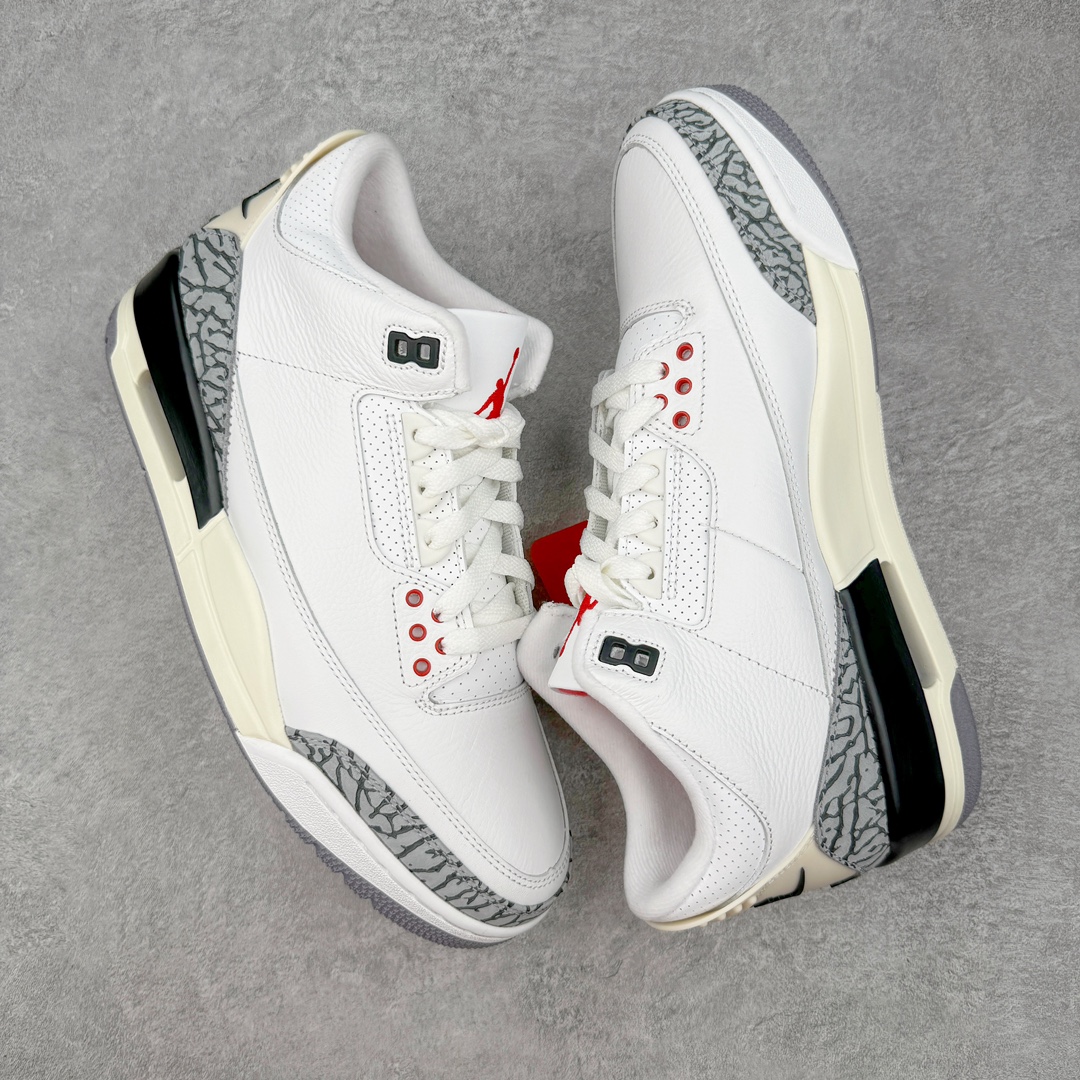 图片[3]-零售💰450 ＃PK纯原 Air Jordan AJ3 Retro 做旧白水泥 DN3707-100 目前市场最推荐的产品 市场唯一正确批次 操刀耗时半年巨作 超合理的单价 拒绝高利润 全套原纸板楦头开发 原厂大底磨具加持立体防滑纹理 原装可视Air Sole气垫 原汁原味最完美的三代版型 唯一正确鞋头趴度弧度高度鞋身腰线 原厂TPU彩虹扎染后跟饰片 正确内里反口里网布 皮料菱角分明不变形无多余毛边 广东原厂zp同批次手工大底描漆拉丝 市场唯一原厂鞋扣模具 原厂织唛标 原厂飞人电绣工艺 尾指中部跳三针 独家绑鞋带手法 印刷中底布 四线拉帮 米色美纹纸贴合固定 进口港宝加持 后跟自然饱满 全鞋荧光划线卡点 追求极致完美 每一双都是工艺品 多重QC质检 超越公司货的品控标准 实实在在的免检产品 尺码：40 40.5 41 42 42.5 43 44 44.5 45 46 47.5 48.5 编码：by4936050-运动鞋