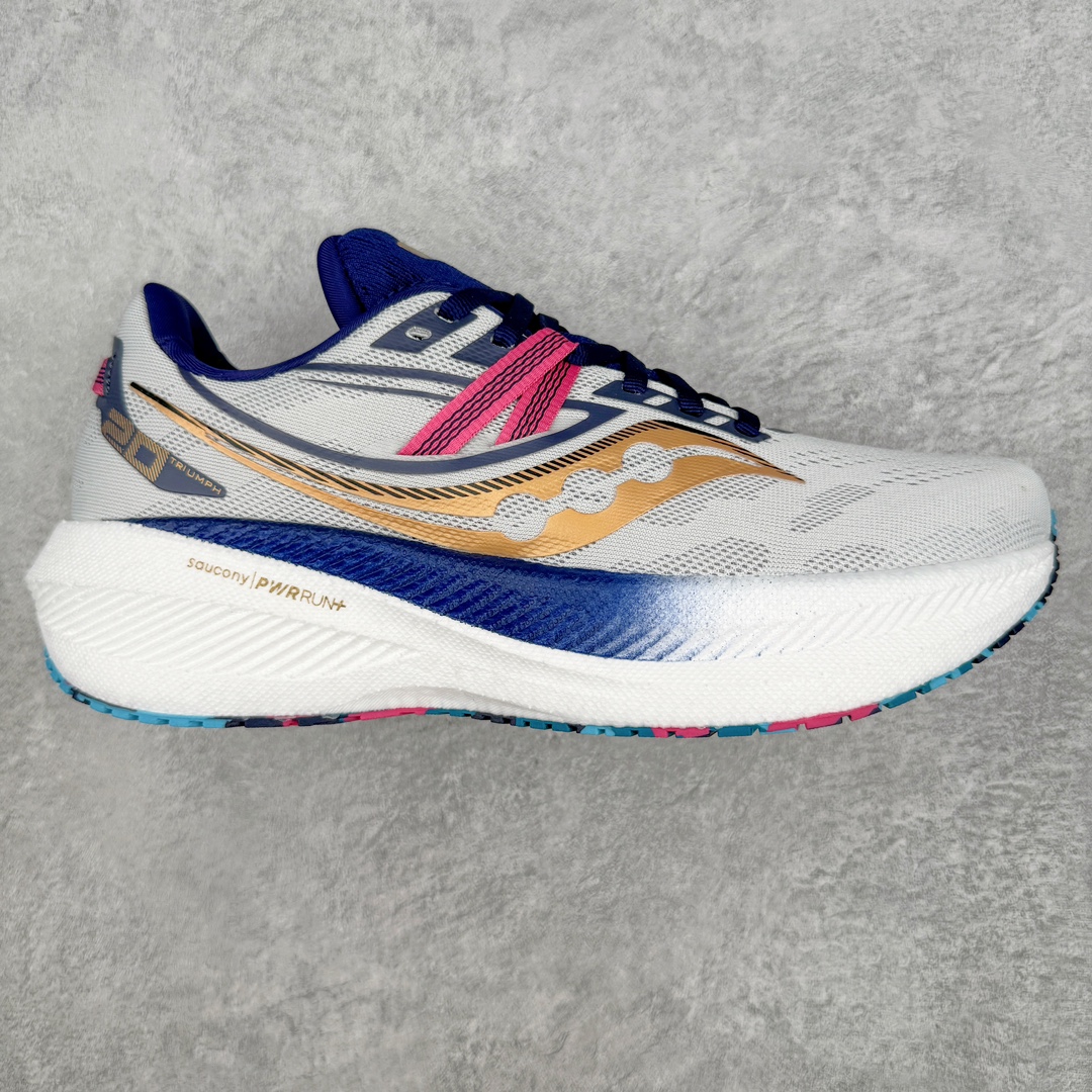 图片[2]-零售💰290 ＃SG纯原 Saucony Triumph 20 索康尼胜利20代旗舰级缓震型跑鞋 性能相比前几代再升级：鞋面采用全新升级的工学网设计 贴合脚部更透气 中底部分使用最新的PWRRUN+材质 搭配PWRRUN+鞋垫使中底的大幅加厚 10mm坡差进一步提供缓震、回弹性能 内底则采用了FORMFIT动态适应系统 动态契合脚型 提升包裹性和舒适性 提供更卓越的动态回馈体验 XT-900橡胶大底 可提供良好的抓地力和较强抗磨性能 SIZE：35.5 36 36.5 37.5 38 38.5 39 40 40.5 41 42 42.5 43 44 44.5 45 编码：by2936090-运动鞋