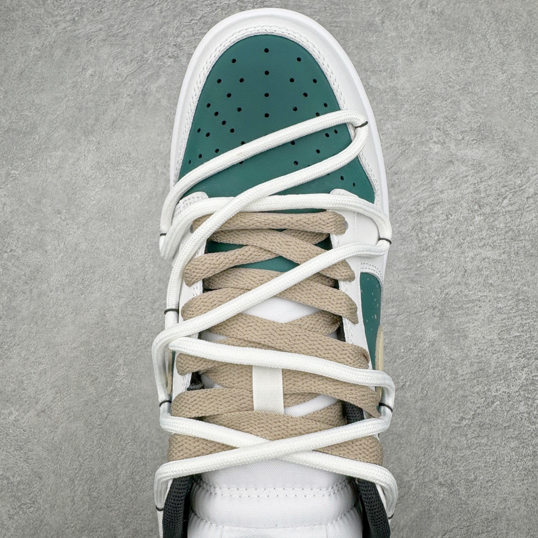 图片[4]-＃YC纯原福利 NK Dunk Low 向限探索 绿白棕 FD9762-061 定制系列天花板 无原鞋不开发 全系列得物原鞋一比一校对开发 配色持续更新中 终端对接 优势输出 全套原厂楦头原纸板数据档案倾力打造 原汁原味莞产 极致还原 圈内最强针车工艺 高端零售指定版 广东原厂配套原盒原标 鞋盒分三个尺码段 原厂冲刀 超高清洁度 全鞋零毛边皮料切割 采用原厂百宏鞋带以及原厂百宏织唛舌标 内标可供原厂几率过验 进口原装条纹中底布 四线拉帮白色点胶 原厂拉帮手法遵循公司 原厂电绣 极致还原 尺码：35.5 36 36.5 37.5 38 38.5 39 40 40.5 41 42 42.5 43 44 44.5 45 46-选品中心