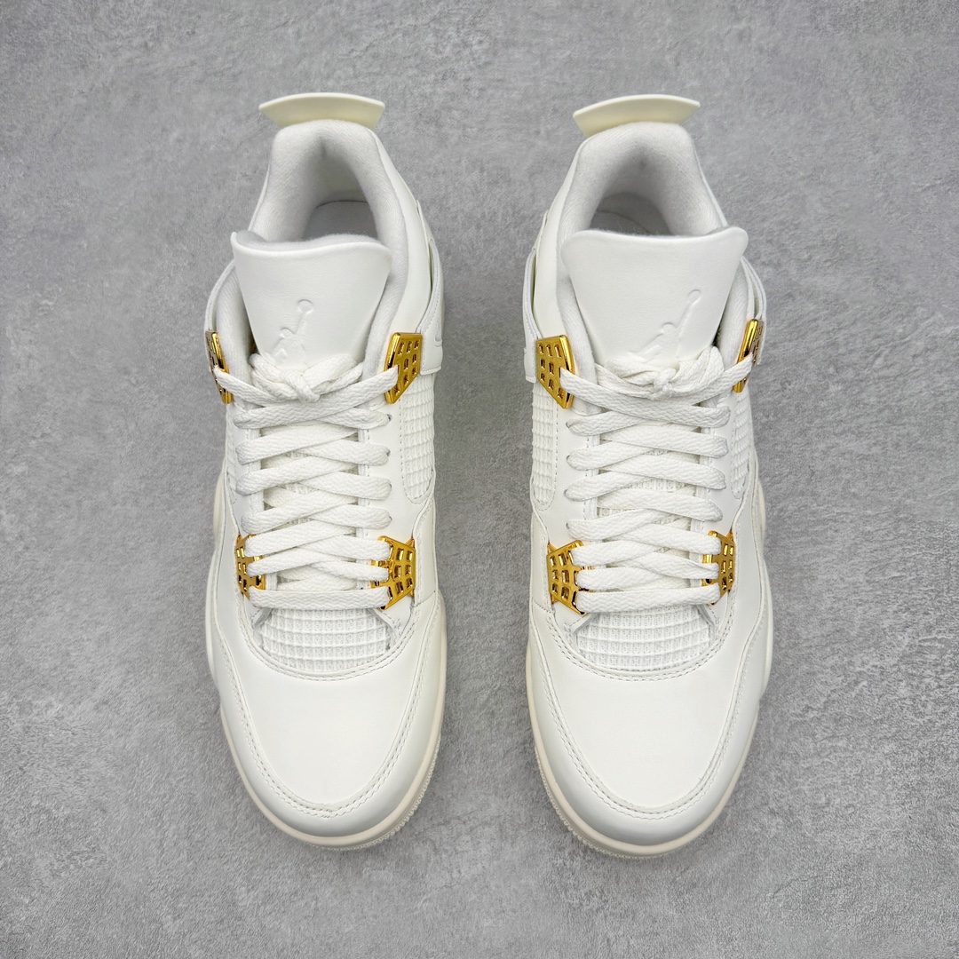 图片[2]-＃Y3纯原 Air Jordan AJ4 Retro 盐白金属扣 AQ9129-170 市售天花板产物 耗时半年巨作 全套原纸板楦头开发 原厂特供皮料加持 确保原汁原味 完美呈现四代版型 一比一鞋头弧度高度鞋身弧度 数据细节工艺流程均保持原鞋一致 原厂TPU网格鞋带扣 正确内里网布 菱角分明不变形无多余毛边 柔软性质感一致于原鞋 市场唯一原厂鞋扣模具 背面可见隐藏注塑口 原厂织唛标 原厂飞人电绣工艺 尾指中部跳三针 独家绑鞋带手法 印刷中底布 四线拉帮 米色美纹纸贴合固定 进口港宝加持 后跟自然饱满 全鞋荧光划线卡点 追求极致完美 每一双都是工艺品 多重QC质检 超越公司货的品控标准 实实在在的免检产品 尺码：36 36.5 37.5 38 38.5 39 40 40.5 41 42 42.5 43 44 44.5 45 46 47.5 48.5-选品中心