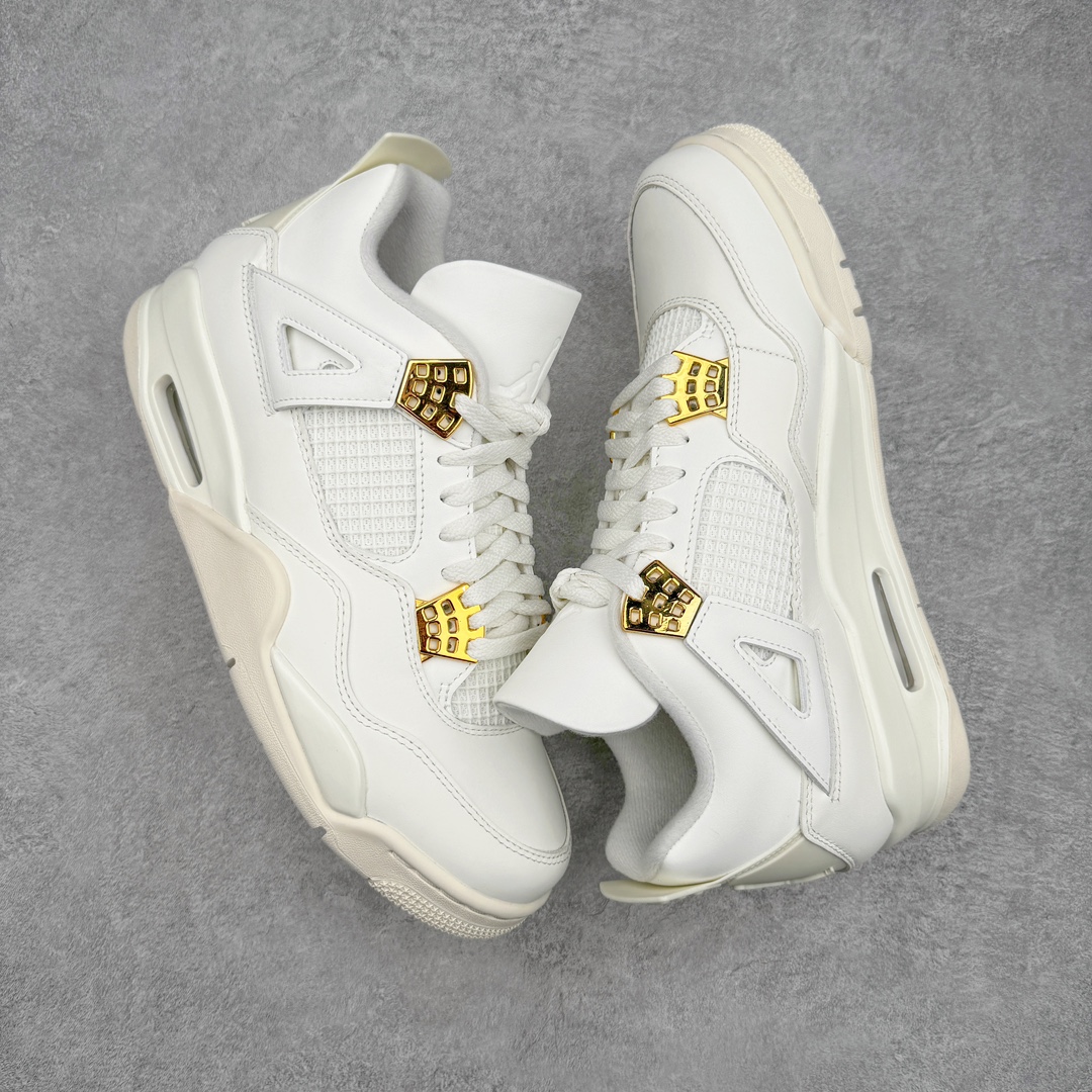 图片[3]-＃Y3纯原 Air Jordan AJ4 Retro 盐白金属扣 AQ9129-170 市售天花板产物 耗时半年巨作 全套原纸板楦头开发 原厂特供皮料加持 确保原汁原味 完美呈现四代版型 一比一鞋头弧度高度鞋身弧度 数据细节工艺流程均保持原鞋一致 原厂TPU网格鞋带扣 正确内里网布 菱角分明不变形无多余毛边 柔软性质感一致于原鞋 市场唯一原厂鞋扣模具 背面可见隐藏注塑口 原厂织唛标 原厂飞人电绣工艺 尾指中部跳三针 独家绑鞋带手法 印刷中底布 四线拉帮 米色美纹纸贴合固定 进口港宝加持 后跟自然饱满 全鞋荧光划线卡点 追求极致完美 每一双都是工艺品 多重QC质检 超越公司货的品控标准 实实在在的免检产品 尺码：36 36.5 37.5 38 38.5 39 40 40.5 41 42 42.5 43 44 44.5 45 46 47.5 48.5-选品中心