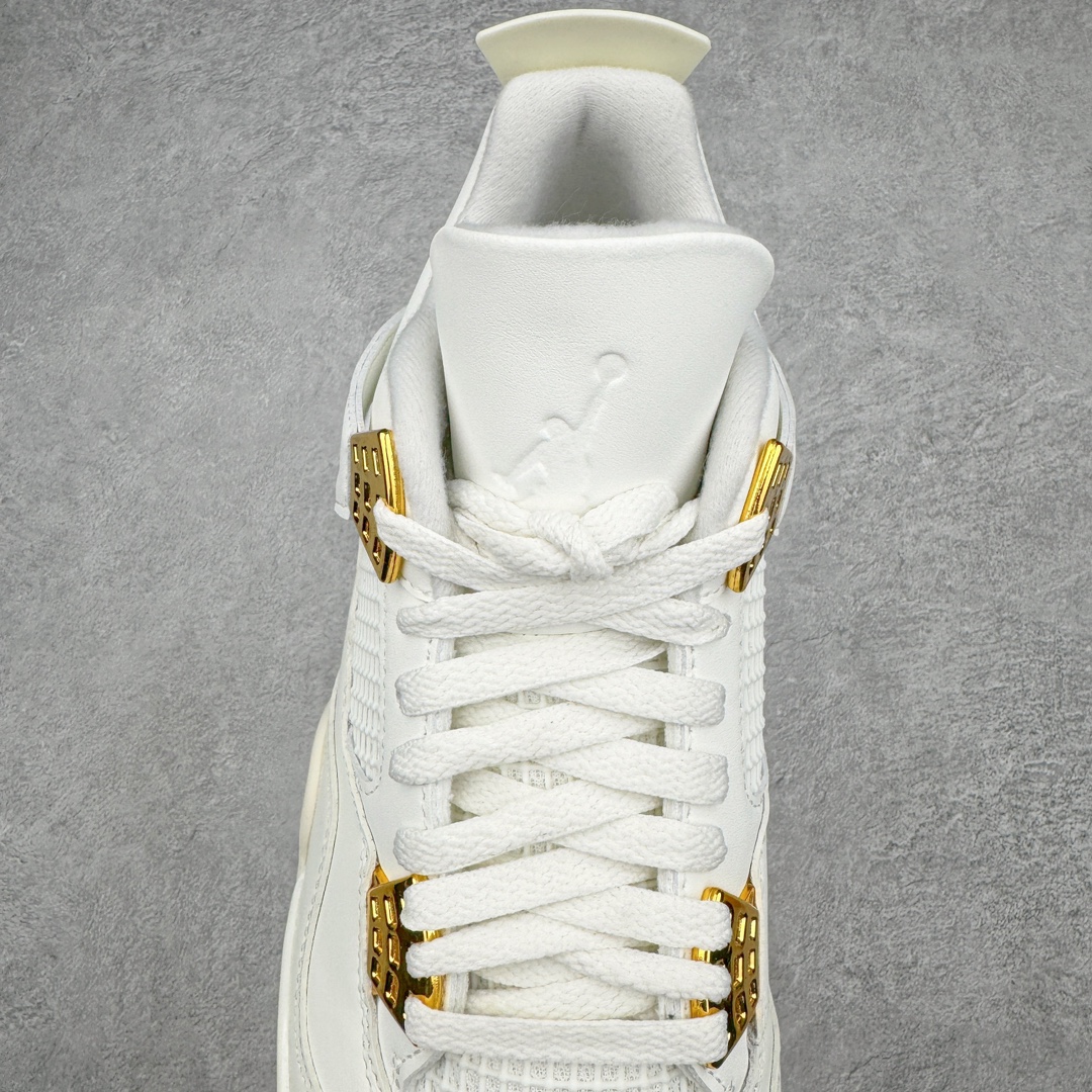 图片[5]-＃Y3纯原 Air Jordan AJ4 Retro 盐白金属扣 AQ9129-170 市售天花板产物 耗时半年巨作 全套原纸板楦头开发 原厂特供皮料加持 确保原汁原味 完美呈现四代版型 一比一鞋头弧度高度鞋身弧度 数据细节工艺流程均保持原鞋一致 原厂TPU网格鞋带扣 正确内里网布 菱角分明不变形无多余毛边 柔软性质感一致于原鞋 市场唯一原厂鞋扣模具 背面可见隐藏注塑口 原厂织唛标 原厂飞人电绣工艺 尾指中部跳三针 独家绑鞋带手法 印刷中底布 四线拉帮 米色美纹纸贴合固定 进口港宝加持 后跟自然饱满 全鞋荧光划线卡点 追求极致完美 每一双都是工艺品 多重QC质检 超越公司货的品控标准 实实在在的免检产品 尺码：36 36.5 37.5 38 38.5 39 40 40.5 41 42 42.5 43 44 44.5 45 46 47.5 48.5-选品中心