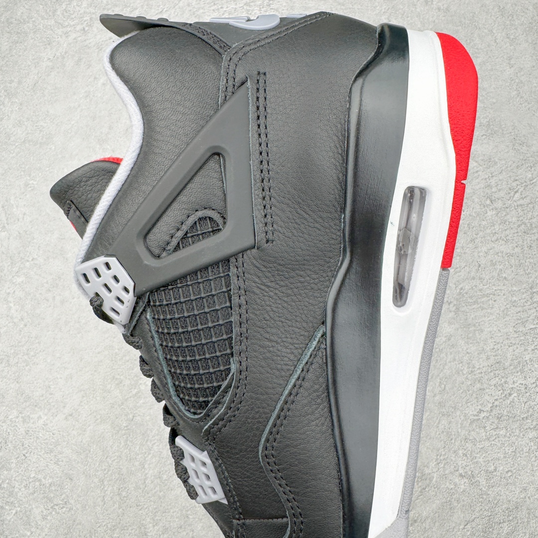 图片[7]-零售💰540 ＃Ljr Air Jordan AJ4 \”Bred Reimagined\” 黑红2024 FV5029-006 圈内高端零售标杆 独家外贸特供 耗时半年巨作 全套原纸板楦头开发 原厂特供皮料加持 确保原汁原味 完美呈现四代版型 一比一鞋头弧度高度鞋身弧度 数据细节工艺流程均保持原鞋一致 原厂TPU网格鞋带扣 正确内里网布 菱角分明不变形无多余毛边 柔软性质感一致于原鞋 市场唯一原厂鞋扣模具 背面可见隐藏注塑口 原厂织唛标 原厂飞人电绣工艺 尾指中部跳三针 独家绑鞋带手法 印刷中底布 四线拉帮 米色美纹纸贴合固定 进口港宝加持 后跟自然饱满 全鞋荧光划线卡点 追求极致完美 每一双都是工艺品 多重QC质检 超越公司货的品控标准 实实在在的免检产品 尺码：40.5 41 42 42.5 43 44 44.5 45 45.5 46 47.5 48.5 编码：by5936040-运动鞋