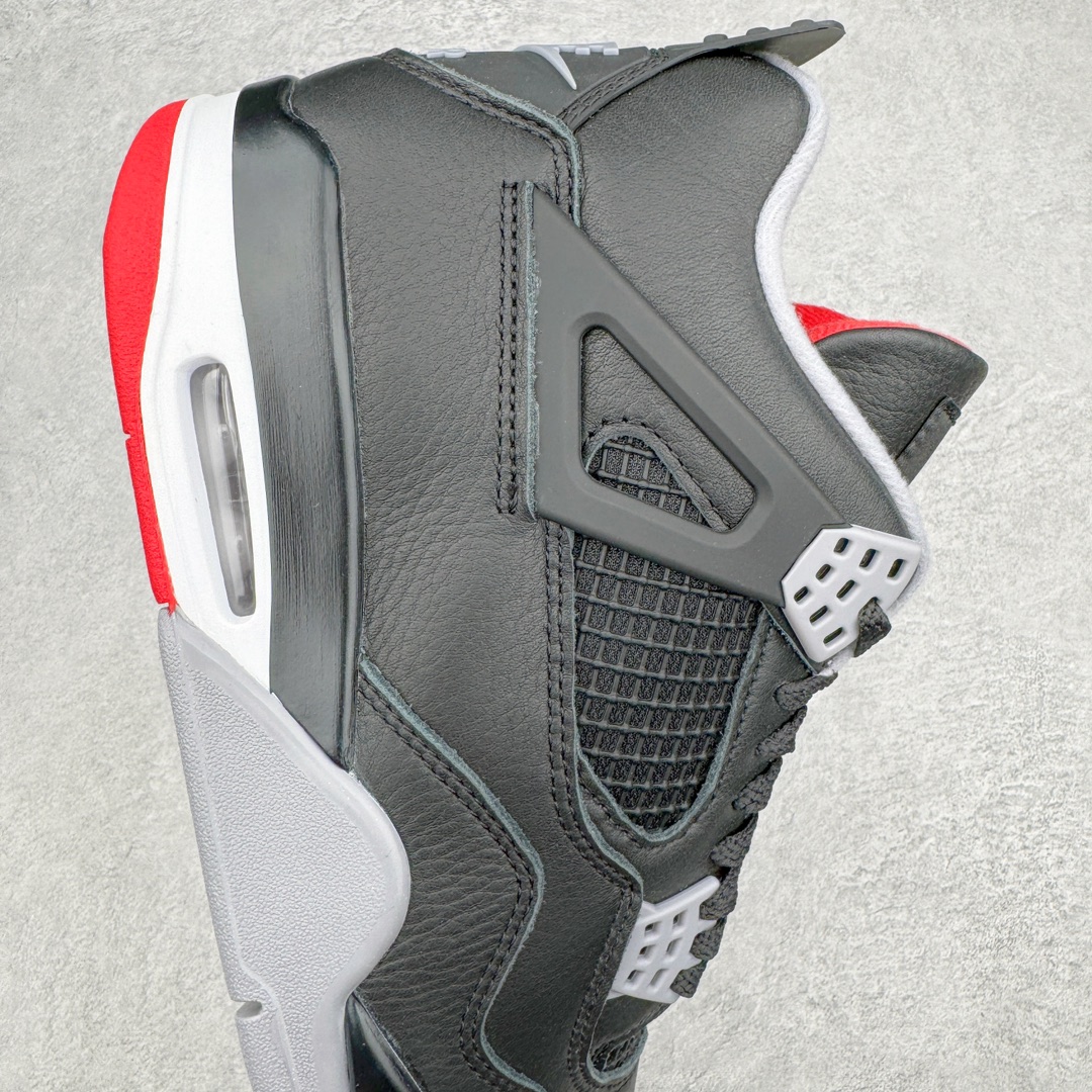 图片[6]-零售💰540 ＃Ljr Air Jordan AJ4 \”Bred Reimagined\” 黑红2024 FV5029-006 圈内高端零售标杆 独家外贸特供 耗时半年巨作 全套原纸板楦头开发 原厂特供皮料加持 确保原汁原味 完美呈现四代版型 一比一鞋头弧度高度鞋身弧度 数据细节工艺流程均保持原鞋一致 原厂TPU网格鞋带扣 正确内里网布 菱角分明不变形无多余毛边 柔软性质感一致于原鞋 市场唯一原厂鞋扣模具 背面可见隐藏注塑口 原厂织唛标 原厂飞人电绣工艺 尾指中部跳三针 独家绑鞋带手法 印刷中底布 四线拉帮 米色美纹纸贴合固定 进口港宝加持 后跟自然饱满 全鞋荧光划线卡点 追求极致完美 每一双都是工艺品 多重QC质检 超越公司货的品控标准 实实在在的免检产品 尺码：40.5 41 42 42.5 43 44 44.5 45 45.5 46 47.5 48.5 编码：by5936040-运动鞋