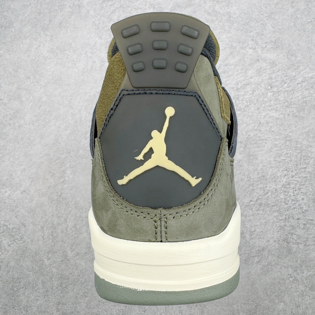 图片[8]-零售💰410 ＃PK纯原 Air Jordan AJ4 Retro \”Olive Canvas\” 军绿色 FB9927-200 耗时半年巨作 全套原纸板楦头开发 原厂特供皮料加持 确保原汁原味 完美呈现四代版型 一比一鞋头弧度高度鞋身弧度 数据细节工艺流程均保持原鞋一致 原厂TPU网格鞋带扣 正确内里网布 菱角分明不变形无多余毛边 柔软性质感一致于原鞋 原厂织唛标 原厂飞人电绣工艺 尾指中部跳三针 独家绑鞋带手法 印刷中底布 四线拉帮 米色美纹纸贴合固定 进口港宝加持 后跟自然饱满 全鞋荧光划线卡点 追求极致完美 每一双都是工艺品 多重QC质检 超越公司货的品控标准 实实在在的免检产品 尺码：36 36.5 37.5 38 38.5 39 40 40.5 41 42 42.5 43 44 44.5 45 46 47.5 编码：by4936010-运动鞋