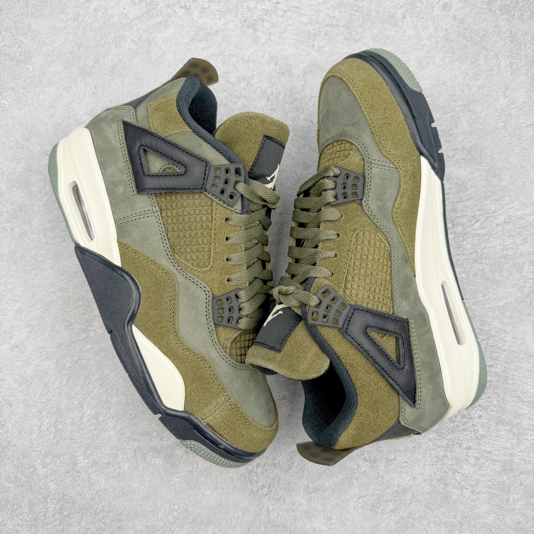 图片[3]-零售💰410 ＃PK纯原 Air Jordan AJ4 Retro \”Olive Canvas\” 军绿色 FB9927-200 耗时半年巨作 全套原纸板楦头开发 原厂特供皮料加持 确保原汁原味 完美呈现四代版型 一比一鞋头弧度高度鞋身弧度 数据细节工艺流程均保持原鞋一致 原厂TPU网格鞋带扣 正确内里网布 菱角分明不变形无多余毛边 柔软性质感一致于原鞋 原厂织唛标 原厂飞人电绣工艺 尾指中部跳三针 独家绑鞋带手法 印刷中底布 四线拉帮 米色美纹纸贴合固定 进口港宝加持 后跟自然饱满 全鞋荧光划线卡点 追求极致完美 每一双都是工艺品 多重QC质检 超越公司货的品控标准 实实在在的免检产品 尺码：36 36.5 37.5 38 38.5 39 40 40.5 41 42 42.5 43 44 44.5 45 46 47.5 编码：by4936010-运动鞋