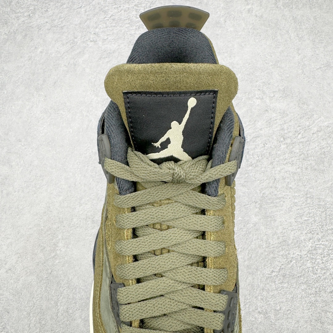 图片[5]-零售💰410 ＃PK纯原 Air Jordan AJ4 Retro \”Olive Canvas\” 军绿色 FB9927-200 耗时半年巨作 全套原纸板楦头开发 原厂特供皮料加持 确保原汁原味 完美呈现四代版型 一比一鞋头弧度高度鞋身弧度 数据细节工艺流程均保持原鞋一致 原厂TPU网格鞋带扣 正确内里网布 菱角分明不变形无多余毛边 柔软性质感一致于原鞋 原厂织唛标 原厂飞人电绣工艺 尾指中部跳三针 独家绑鞋带手法 印刷中底布 四线拉帮 米色美纹纸贴合固定 进口港宝加持 后跟自然饱满 全鞋荧光划线卡点 追求极致完美 每一双都是工艺品 多重QC质检 超越公司货的品控标准 实实在在的免检产品 尺码：36 36.5 37.5 38 38.5 39 40 40.5 41 42 42.5 43 44 44.5 45 46 47.5 编码：by4936010-运动鞋