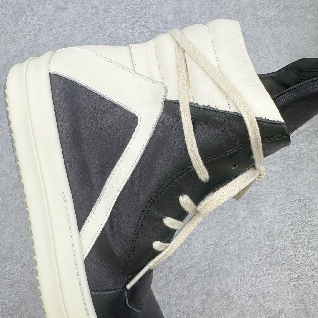 图片[6]-💰480 ＃DG纯原 Rick Owens FogachineGeobasket  瑞克·欧文斯高帮皮面时尚运动板鞋 黑白 二级市场已经7K以上 平台客户随意卖四位数 RO广东原厂出品 纯原天花板 原版一比一复刻 冲正绝不翻车 还原度达到百分之98以上 原楦开发纸版版型 ZP拆解原版1:1复模裁片纸版 力求做到0错位 这样才能达到和zp一致的鞋型味道 采用进口cnc数控机床开发对版独家tpu奶香大底 区别于市场所有版本 zp同源全头层粒面小牛皮 达到和zp一致手感 原厂进口细纹布 万邦订购原厂高弹粉红色海绵 内里搭配软质细腻羊皮 TPU高密度大底 软硬度透光度高已经测试和原版一致 尺码：36 37 38 39 40 41 42 43 44 45 46 编码：by5936050-运动鞋