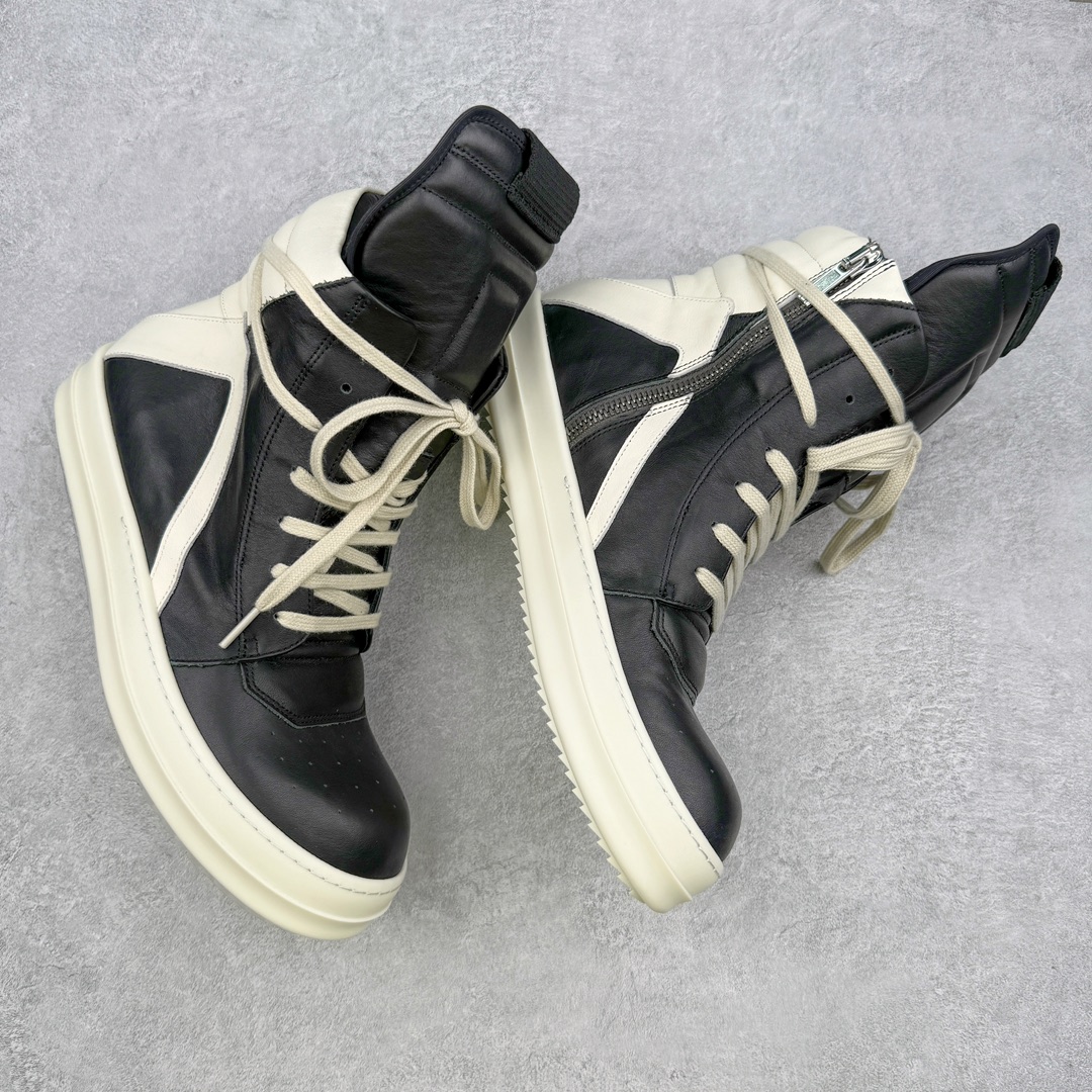 图片[3]-💰480 ＃DG纯原 Rick Owens FogachineGeobasket  瑞克·欧文斯高帮皮面时尚运动板鞋 黑白 二级市场已经7K以上 平台客户随意卖四位数 RO广东原厂出品 纯原天花板 原版一比一复刻 冲正绝不翻车 还原度达到百分之98以上 原楦开发纸版版型 ZP拆解原版1:1复模裁片纸版 力求做到0错位 这样才能达到和zp一致的鞋型味道 采用进口cnc数控机床开发对版独家tpu奶香大底 区别于市场所有版本 zp同源全头层粒面小牛皮 达到和zp一致手感 原厂进口细纹布 万邦订购原厂高弹粉红色海绵 内里搭配软质细腻羊皮 TPU高密度大底 软硬度透光度高已经测试和原版一致 尺码：36 37 38 39 40 41 42 43 44 45 46 编码：by5936050-运动鞋