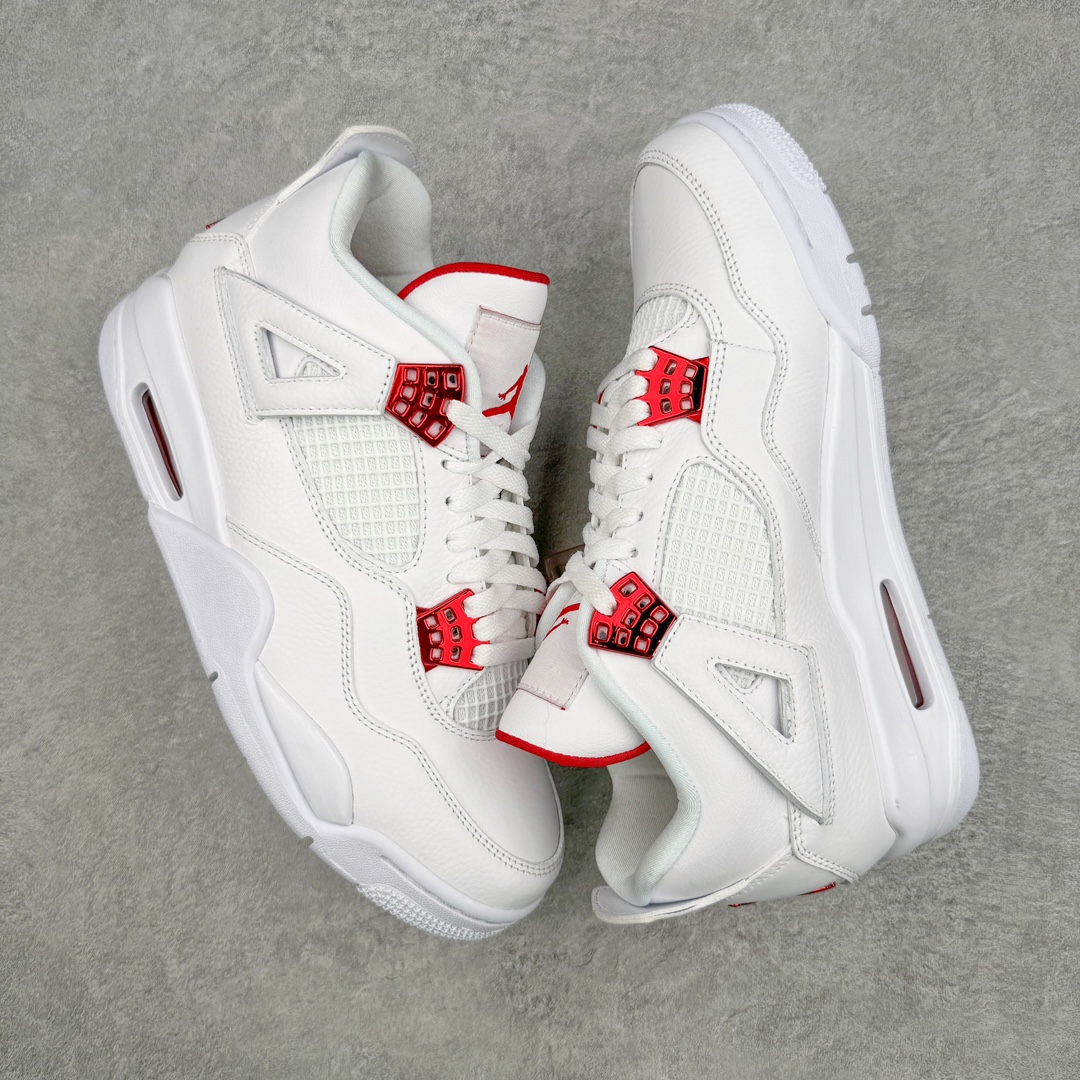 图片[3]-＃K版纯原 Air Jordan AJ4 Retro 白红 CT8527-112 全新升级改良 原鞋原楦原纸板同源开发 完美呈现乔4的版型 内侧正确双色网格 还原细节 原厂皮料 正确气垫颜色 正确网格工艺 正确拉帮工艺 全鞋原装材料制作 原档案原模具打造 支持全方位与正品对比 尺码：40 40.5 41 42 42.5 43 44 44.5 45 46 47.5-选品中心