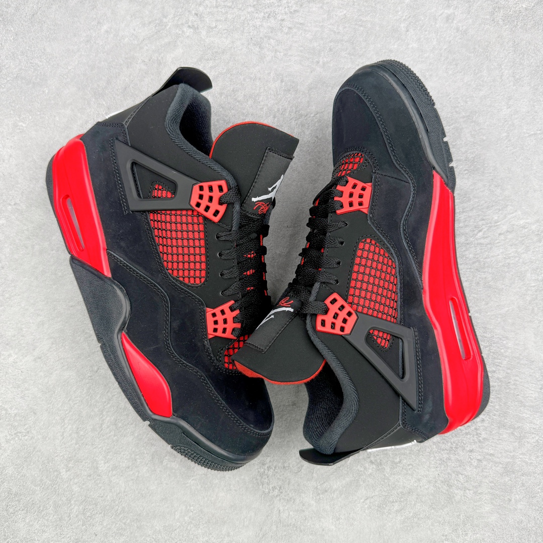 图片[3]-零售💰390 ＃PK纯原 Air Jordan AJ4 Retro \”Red Thunder\” 黑红雷电 CT8527-016 全套原纸板楦头开发 原厂特供皮料加持 确保原汁原味 完美呈现四代版型 一比一鞋头弧度高度鞋身弧度 数据细节工艺流程均保持原鞋一致 原厂TPU网格鞋带扣 正确内里网布 菱角分明不变形无多余毛边 柔软性质感一致于原鞋 原厂织唛标 原厂飞人电绣工艺 尾指中部跳三针 独家绑鞋带手法 印刷中底布 四线拉帮 米色美纹纸贴合固定 进口港宝加持 后跟自然饱满 全鞋荧光划线卡点 追求极致完美 每一双都是工艺品 多重QC质检 超越公司货的品控标准 实实在在的免检产品 尺码：40 40.5 41 42 42.5 43 44 44.5 45 46 47.5 编码：by3936090-运动鞋