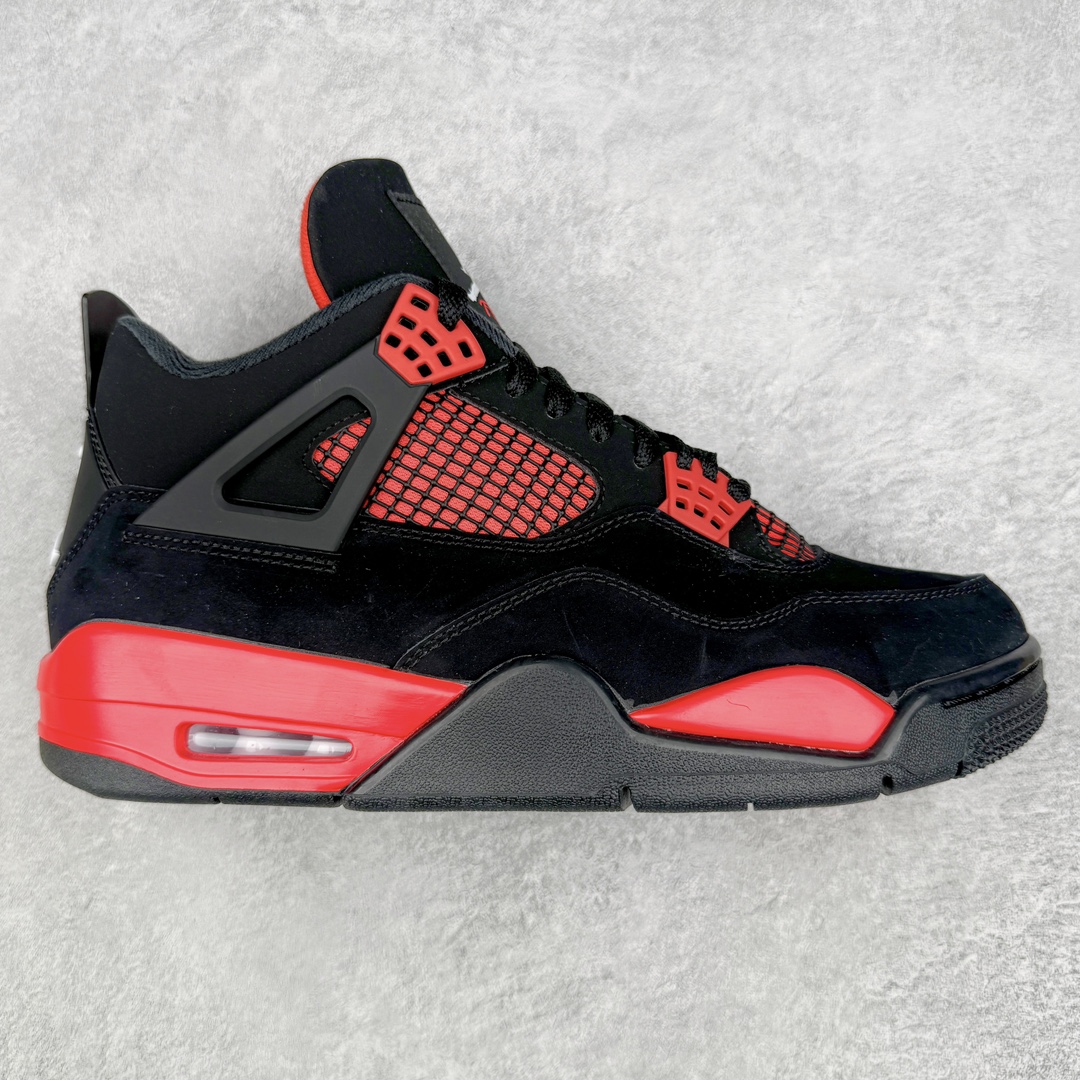 零售💰390 ＃PK纯原 Air Jordan AJ4 Retro \”Red Thunder\” 黑红雷电 CT8527-016 全套原纸板楦头开发 原厂特供皮料加持 确保原汁原味 完美呈现四代版型 一比一鞋头弧度高度鞋身弧度 数据细节工艺流程均保持原鞋一致 原厂TPU网格鞋带扣 正确内里网布 菱角分明不变形无多余毛边 柔软性质感一致于原鞋 原厂织唛标 原厂飞人电绣工艺 尾指中部跳三针 独家绑鞋带手法 印刷中底布 四线拉帮 米色美纹纸贴合固定 进口港宝加持 后跟自然饱满 全鞋荧光划线卡点 追求极致完美 每一双都是工艺品 多重QC质检 超越公司货的品控标准 实实在在的免检产品 尺码：40 40.5 41 42 42.5 43 44 44.5 45 46 47.5 编码：by3936090-运动鞋