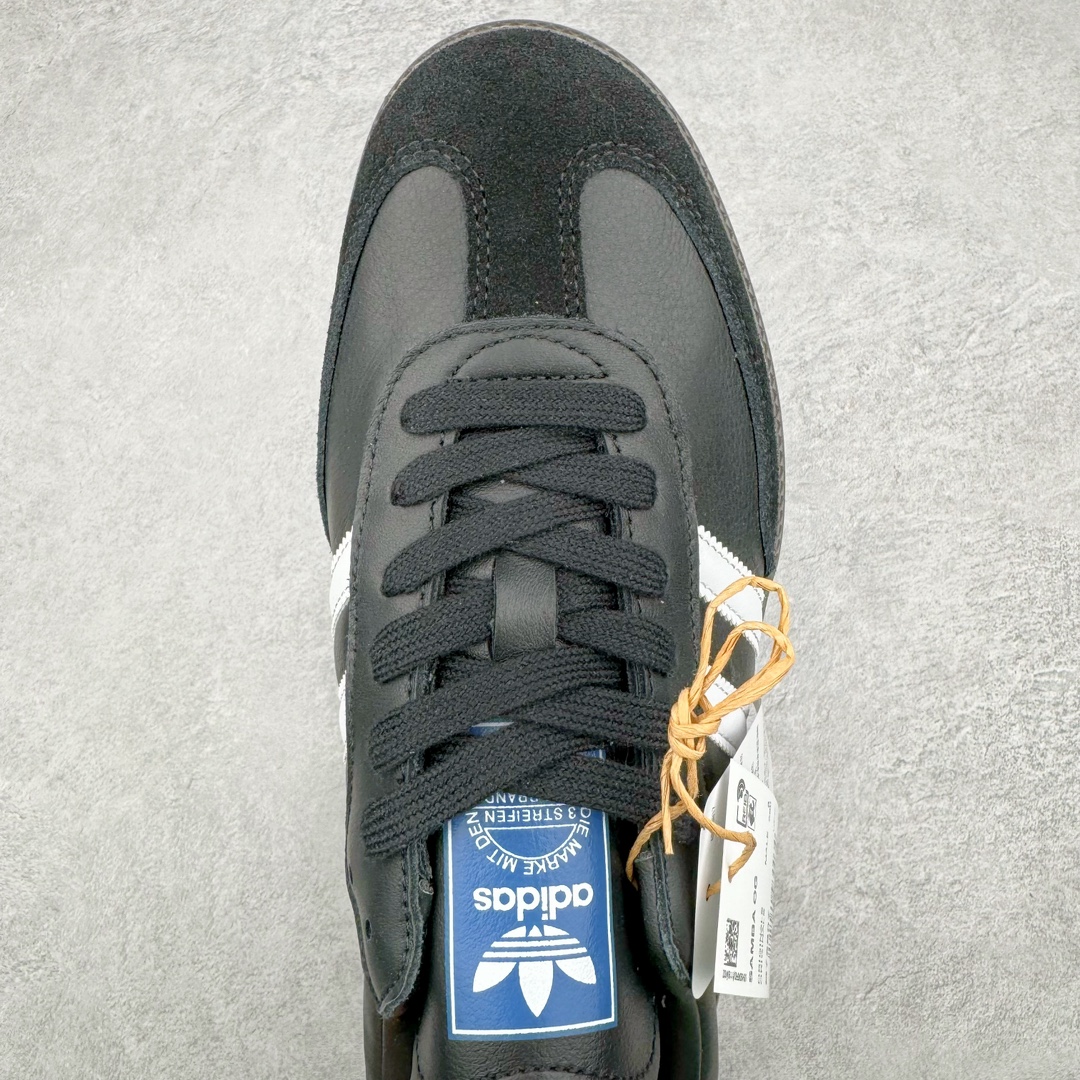 图片[4]-＃M版纯原福利 AD Original Samba OG 复古经典轻便板鞋 B75807 原装头层牛皮加持 正确烫金高频细节 原装纳米超迁皮料 独家私模橡胶大底 原盒原配 正确黑色中底布 这款桑巴鞋展示了高质量的工艺 带有装饰的超锁缝制和无缝的手感 柔软、柔软的皮革造型和标志性的3条纹完成了精致的外观 正规合身鞋带 鞋面上有绒面鞋垫 橡胶鞋底 享受正畸套筒软感 自50年代首次亮相以来就一直在赢得粉丝的青睐 尺码：36 36.5 37.5 38 38.5 39 40 40.5 41 42 42.5 43 44 44.5 45-选品中心