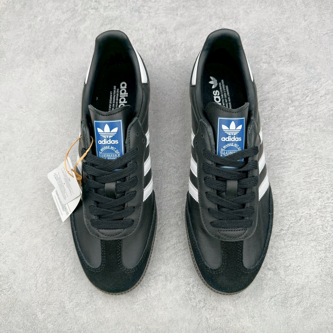 图片[2]-＃M版纯原福利 AD Original Samba OG 复古经典轻便板鞋 B75807 原装头层牛皮加持 正确烫金高频细节 原装纳米超迁皮料 独家私模橡胶大底 原盒原配 正确黑色中底布 这款桑巴鞋展示了高质量的工艺 带有装饰的超锁缝制和无缝的手感 柔软、柔软的皮革造型和标志性的3条纹完成了精致的外观 正规合身鞋带 鞋面上有绒面鞋垫 橡胶鞋底 享受正畸套筒软感 自50年代首次亮相以来就一直在赢得粉丝的青睐 尺码：36 36.5 37.5 38 38.5 39 40 40.5 41 42 42.5 43 44 44.5 45-选品中心