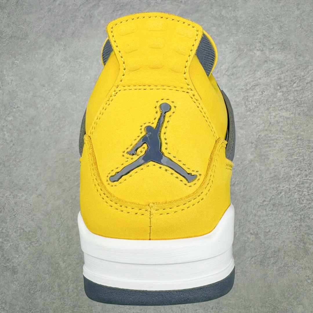 图片[8]-零售💰410 ＃PK纯原 Air Jordan AJ4 Retro 黑黄电母 货号：CT8527-700 全套原纸板楦头开发 原厂特供皮料加持 确保原汁原味 完美呈现四代版型 一比一鞋头弧度高度鞋身弧度 数据细节工艺流程均保持原鞋一致 原厂TPU网格鞋带扣 正确内里网布 菱角分明不变形无多余毛边 柔软性质感一致于原鞋 原厂织唛标 原厂飞人电绣工艺 尾指中部跳三针 独家绑鞋带手法 印刷中底布 四线拉帮 米色美纹纸贴合固定 进口港宝加持 后跟自然饱满 全鞋荧光划线卡点 追求极致完美 每一双都是工艺品 多重QC质检 超越公司货的品控标准 实实在在的免检产品 尺码：40 40.5 41 42 42.5 43 44 44.5 45 46 47.5 编码：by4936010-运动鞋