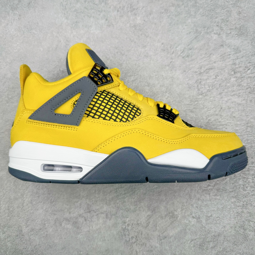 零售💰410 ＃PK纯原 Air Jordan AJ4 Retro 黑黄电母 货号：CT8527-700 全套原纸板楦头开发 原厂特供皮料加持 确保原汁原味 完美呈现四代版型 一比一鞋头弧度高度鞋身弧度 数据细节工艺流程均保持原鞋一致 原厂TPU网格鞋带扣 正确内里网布 菱角分明不变形无多余毛边 柔软性质感一致于原鞋 原厂织唛标 原厂飞人电绣工艺 尾指中部跳三针 独家绑鞋带手法 印刷中底布 四线拉帮 米色美纹纸贴合固定 进口港宝加持 后跟自然饱满 全鞋荧光划线卡点 追求极致完美 每一双都是工艺品 多重QC质检 超越公司货的品控标准 实实在在的免检产品 尺码：40 40.5 41 42 42.5 43 44 44.5 45 46 47.5 编码：by4936010-运动鞋