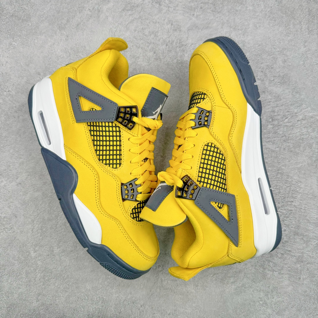 图片[3]-零售💰410 ＃PK纯原 Air Jordan AJ4 Retro 黑黄电母 货号：CT8527-700 全套原纸板楦头开发 原厂特供皮料加持 确保原汁原味 完美呈现四代版型 一比一鞋头弧度高度鞋身弧度 数据细节工艺流程均保持原鞋一致 原厂TPU网格鞋带扣 正确内里网布 菱角分明不变形无多余毛边 柔软性质感一致于原鞋 原厂织唛标 原厂飞人电绣工艺 尾指中部跳三针 独家绑鞋带手法 印刷中底布 四线拉帮 米色美纹纸贴合固定 进口港宝加持 后跟自然饱满 全鞋荧光划线卡点 追求极致完美 每一双都是工艺品 多重QC质检 超越公司货的品控标准 实实在在的免检产品 尺码：40 40.5 41 42 42.5 43 44 44.5 45 46 47.5 编码：by4936010-运动鞋