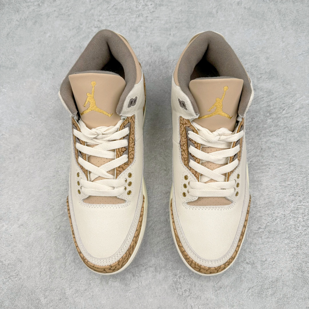 图片[2]-💰130 ＃PB版 福利特价‼Air Jordan AJ3 Retro \”Palomino\” 摩卡 CT8532-102 市场中端王者 全套原纸板楦头开发 原厂大底磨具加持立体防滑纹理 原装可视Air Sole气垫 原汁原味最完美的三代版型 唯一正确鞋头趴度弧度高度鞋身腰线 此版本只针对中端市场 皮料材质有所更替 其他数据细节工艺流程均保持一致 绝不口嗨 细节品控鞋型随意秒杀市面3XX 4XX 原厂TPU后跟饰片 正确内里反口里网布 皮料菱角分明不变形无多余毛边 正确手工大底描漆拉丝 市场唯一原厂鞋扣模具 原厂织唛标 原厂飞人电绣工艺 尾指中部跳三针 独家绑鞋带手法 印刷中底布 四线拉帮 米色美纹纸贴合固定 进口港宝加持 后跟自然饱满 全鞋荧光划线卡点 追求极致完美 每一双都是工艺品 多重QC质检 超越公司货的品控标准 实实在在的免检产品 尺码：40 40.5 41 42 42.5 43 44 44.5 45 45.5 46 47.5 编码：by2936000-运动鞋