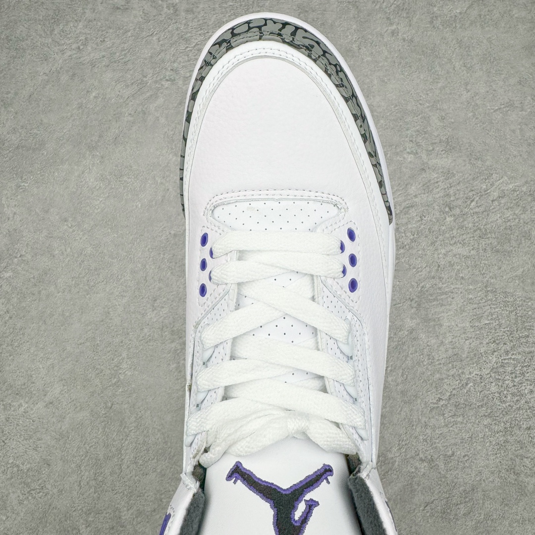 图片[4]-＃PB福利特价 Air Jordan AJ3 Retro 市场中端王者 全套原纸板楦头开发 原厂大底磨具加持立体防滑纹理 原装可视Air Sole气垫 原汁原味最完美的三代版型 唯一正确鞋头趴度弧度高度鞋身腰线 此版本只针对中端市场 皮料材质有所更替 其他数据细节工艺流程均保持一致 绝不口嗨 细节品控鞋型随意秒杀市面3XX 4XX 原厂TPU后跟饰片 正确内里反口里网布 皮料菱角分明不变形无多余毛边 正确手工大底描漆拉丝 市场唯一原厂鞋扣模具 原厂织唛标 原厂飞人电绣工艺 尾指中部跳三针 独家绑鞋带手法 印刷中底布 四线拉帮 米色美纹纸贴合固定 进口港宝加持 后跟自然饱满 全鞋荧光划线卡点 追求极致完美 每一双都是工艺品 多重QC质检 超越公司货的品控标准 实实在在的免检产品 尺码：40 40.5 41 42 42.5 43 44 44.5 45 45.5 46 47.5-选品中心